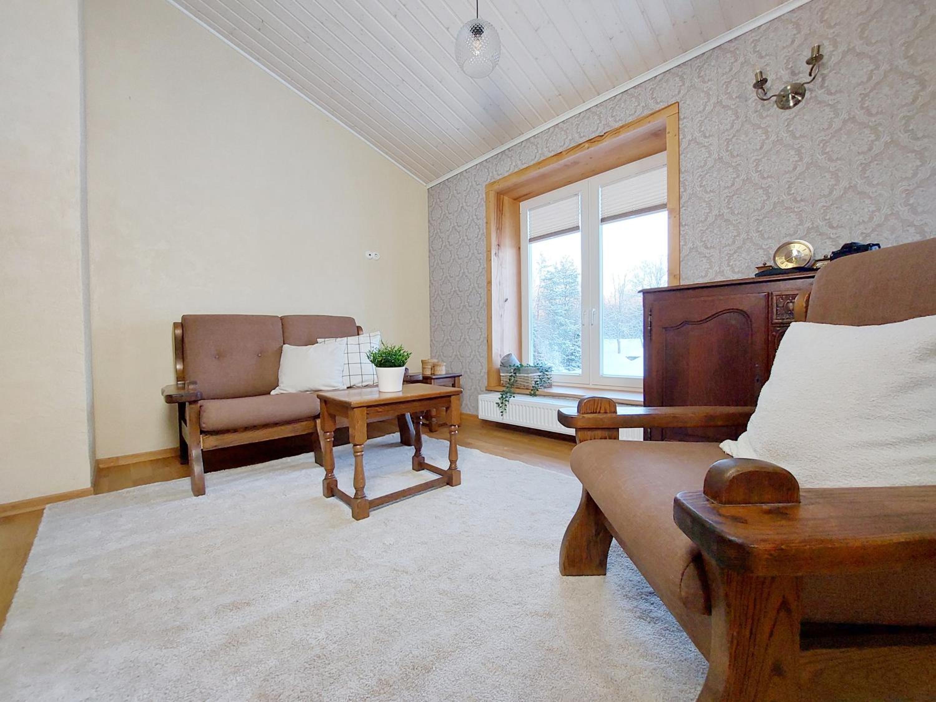 Authentic Estonian Wood Interior Apartment, Sunset Balcony Views, Lahemaa