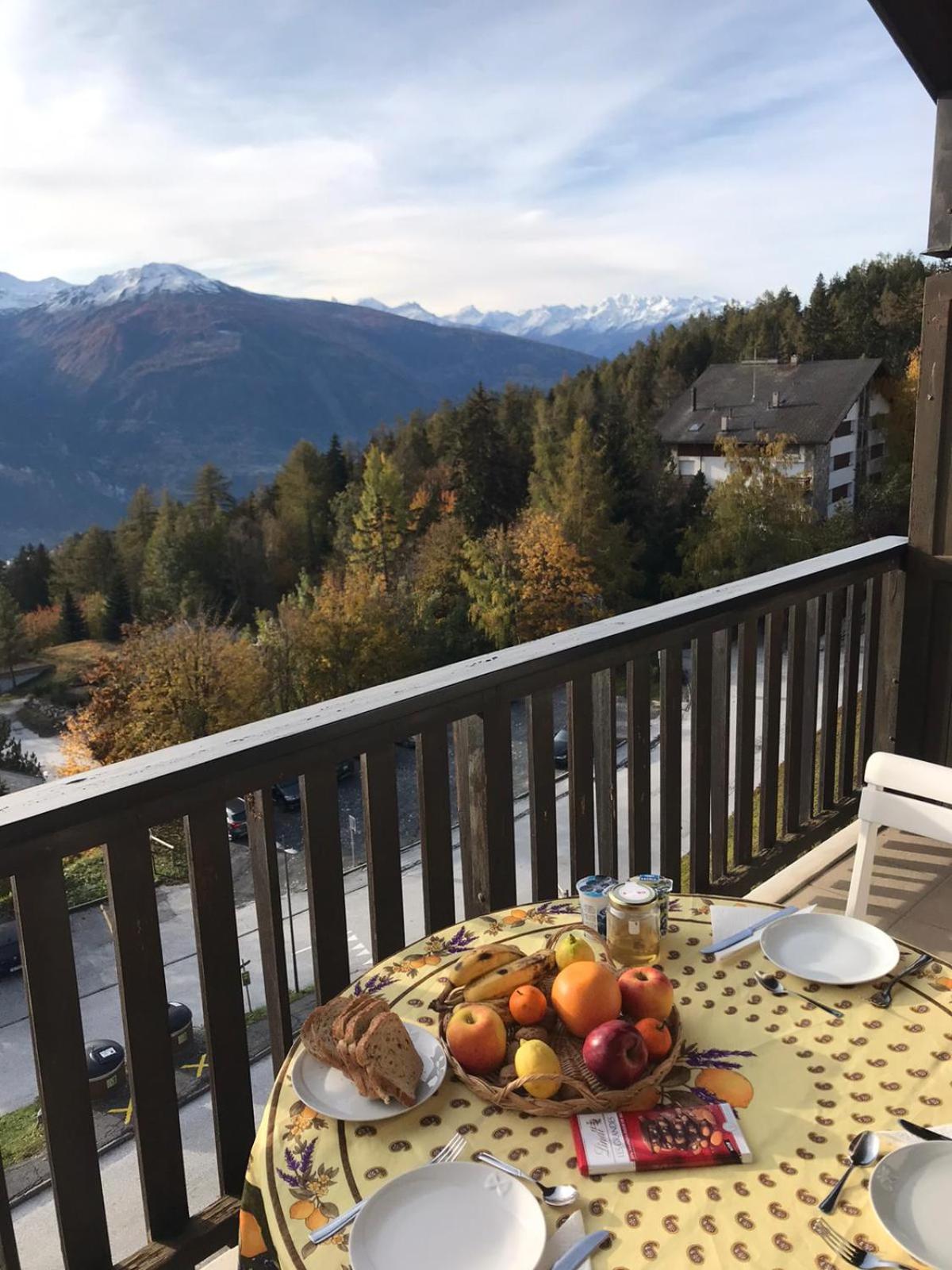 Crans Montana spacious 80m2 apartment with stunning view & bus stop outside