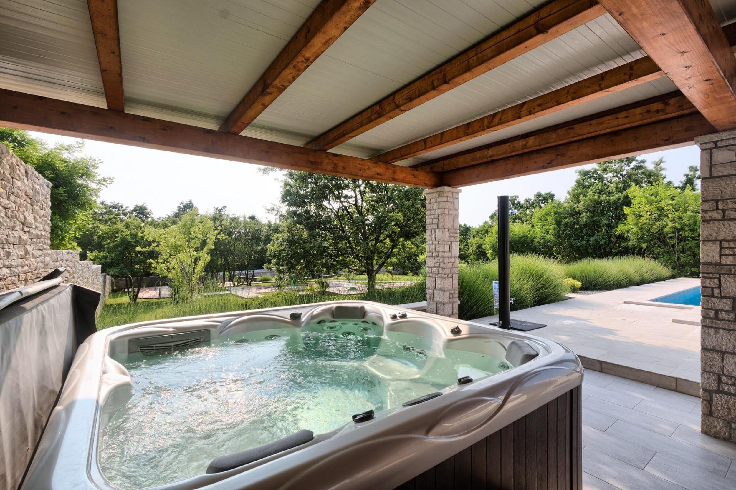Villa Stokovci in Central Istria for families and kids with a large garden and playground