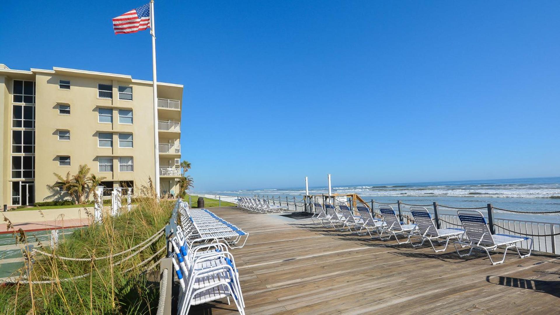 Top Floor with Ocean and Pool Views Located on No-Drive Beach