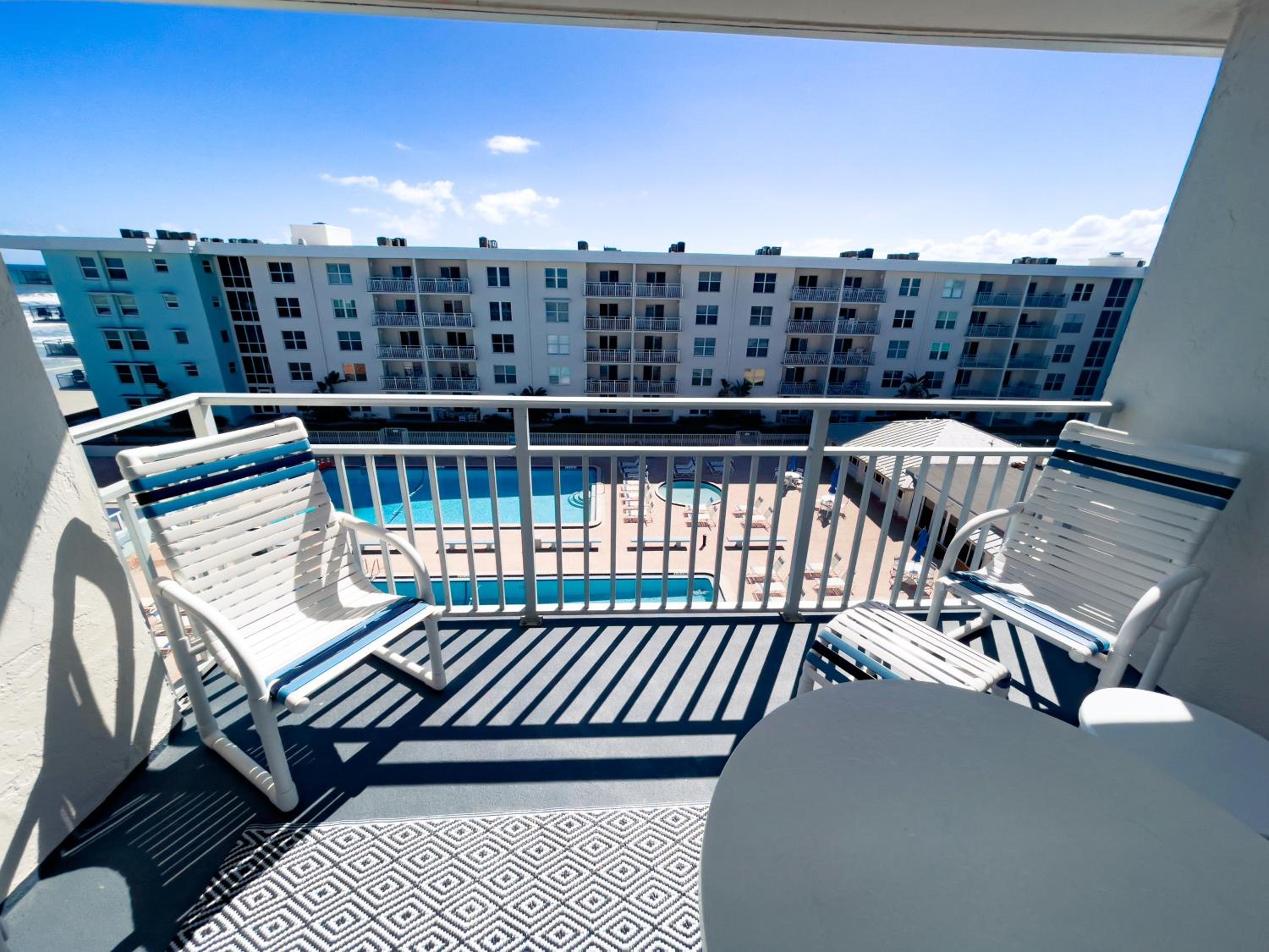 Top Floor with Ocean and Pool Views Located on No-Drive Beach