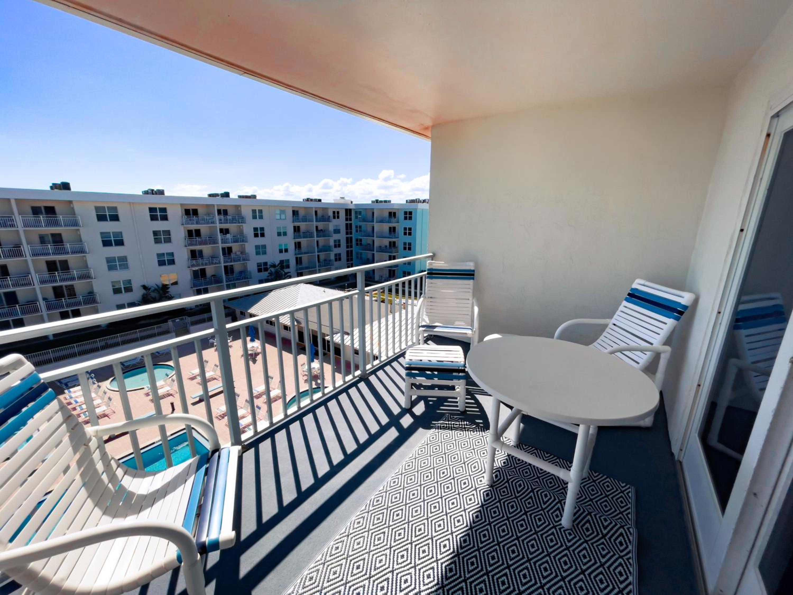 Top Floor with Ocean and Pool Views Located on No-Drive Beach