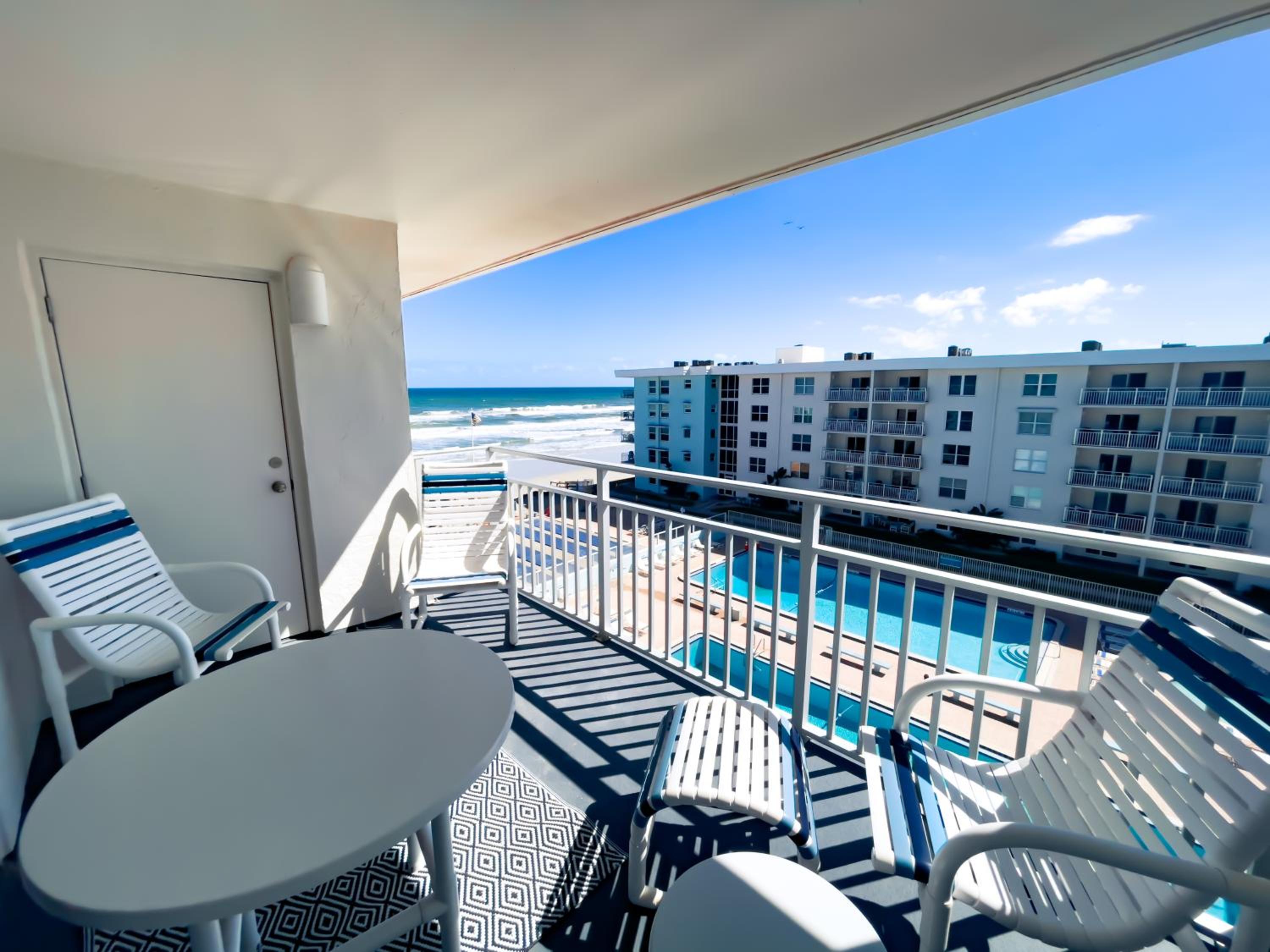 Top Floor with Ocean and Pool Views Located on No-Drive Beach