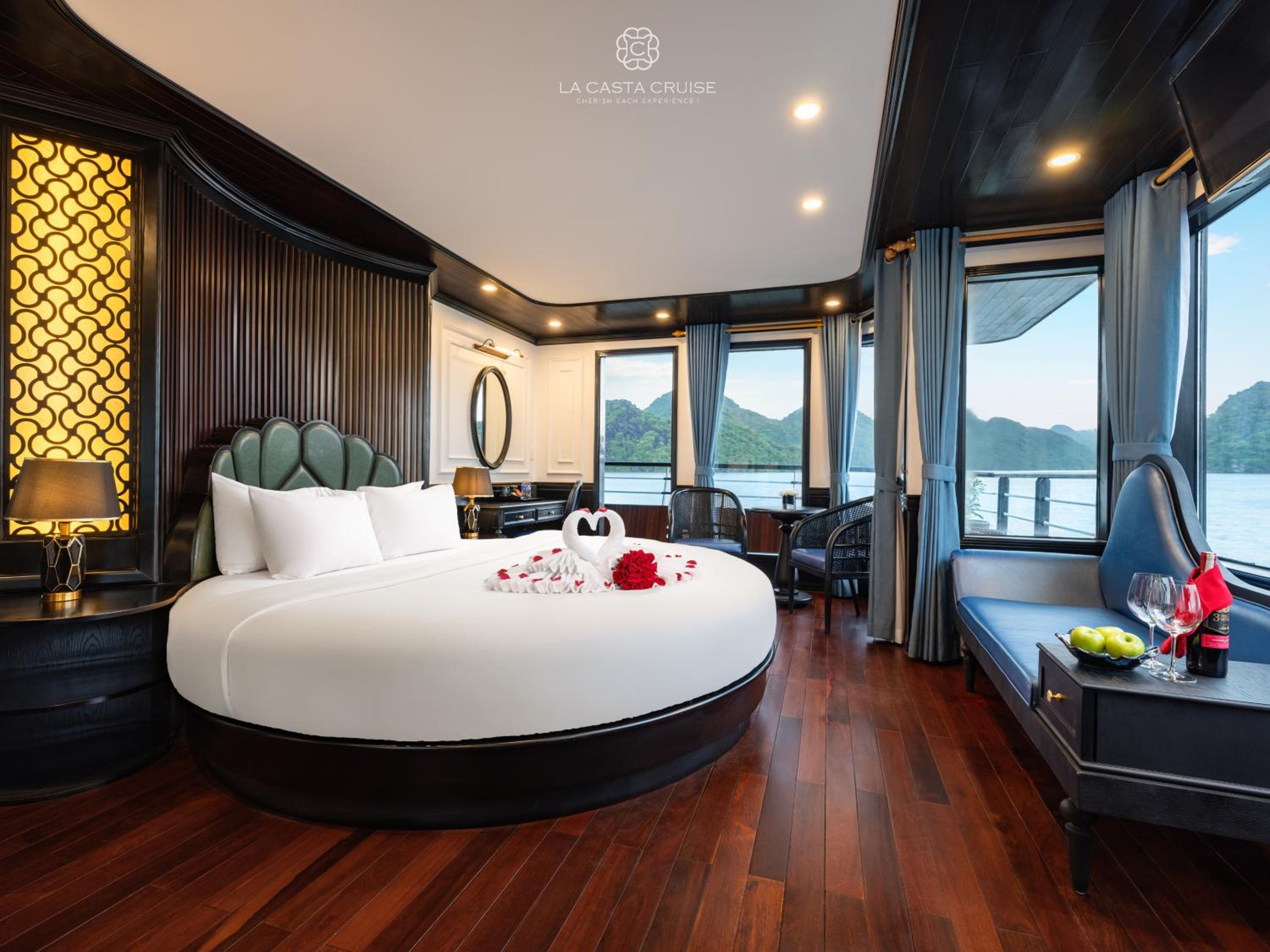 La Casta Cruise Luxury Ha Long Bay Experience Private Cabin with Ocean View Balcony and Bathtub view 5