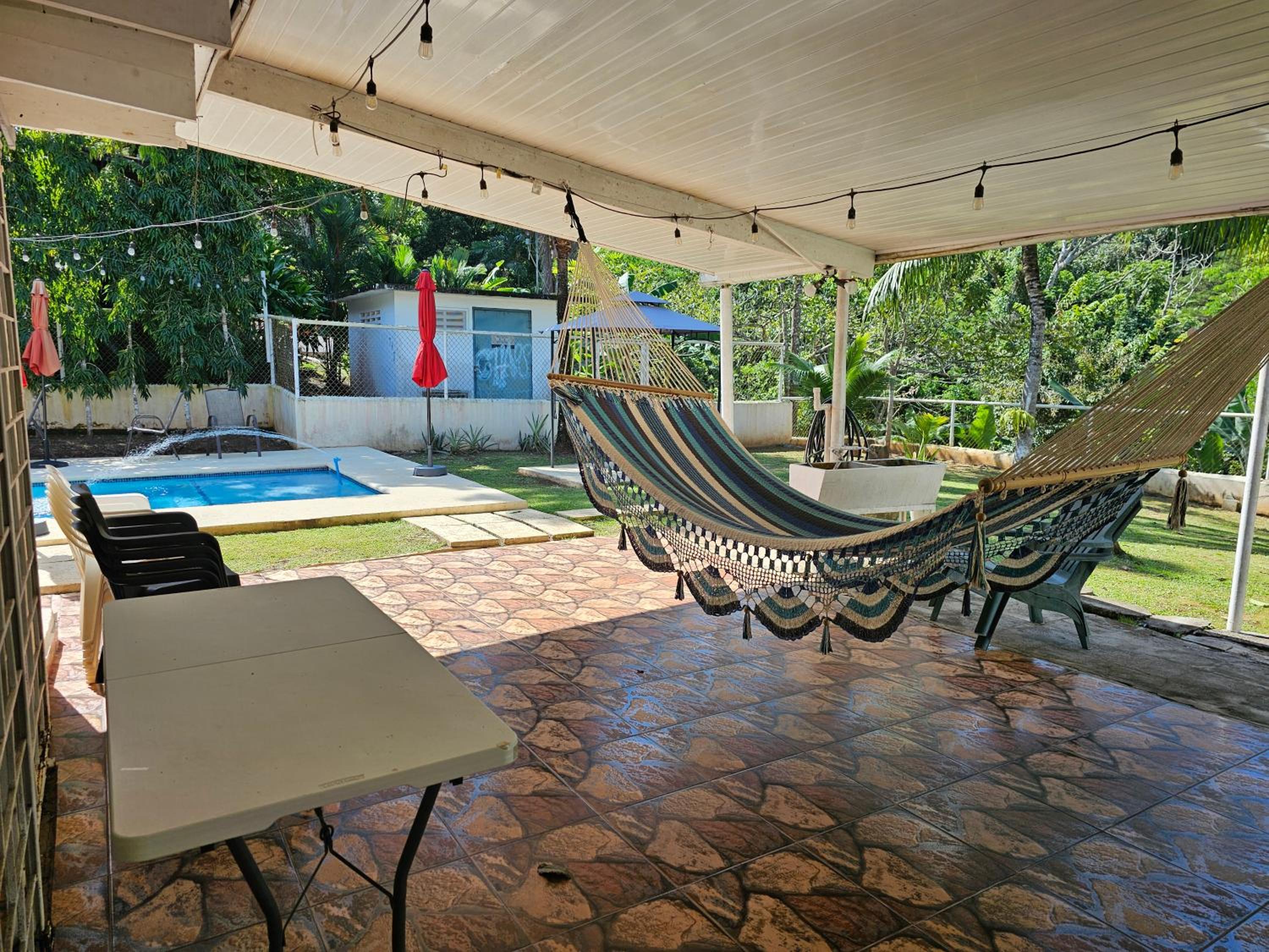 oasis with pool near Panama Canal