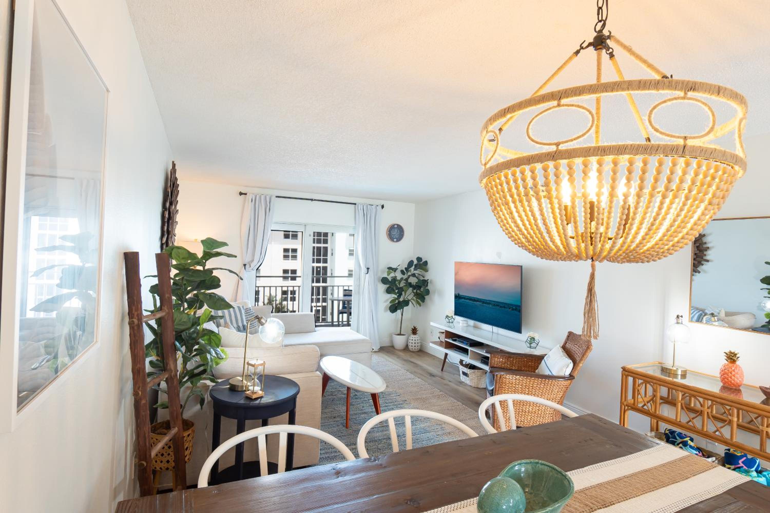 Stunning coastal condo with ocean and pool views from the balcony!