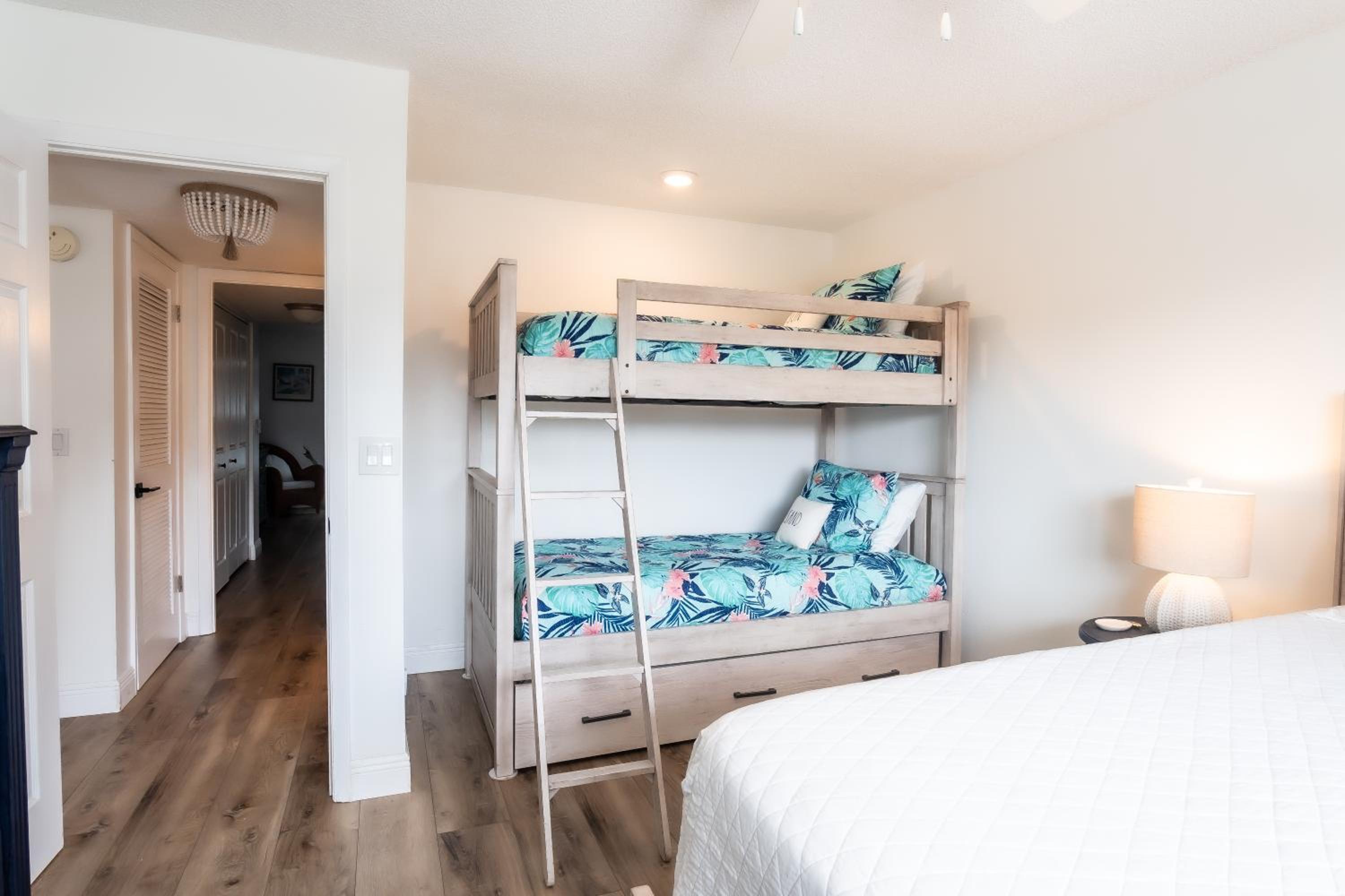 Stunning coastal condo with ocean and pool views from the balcony!