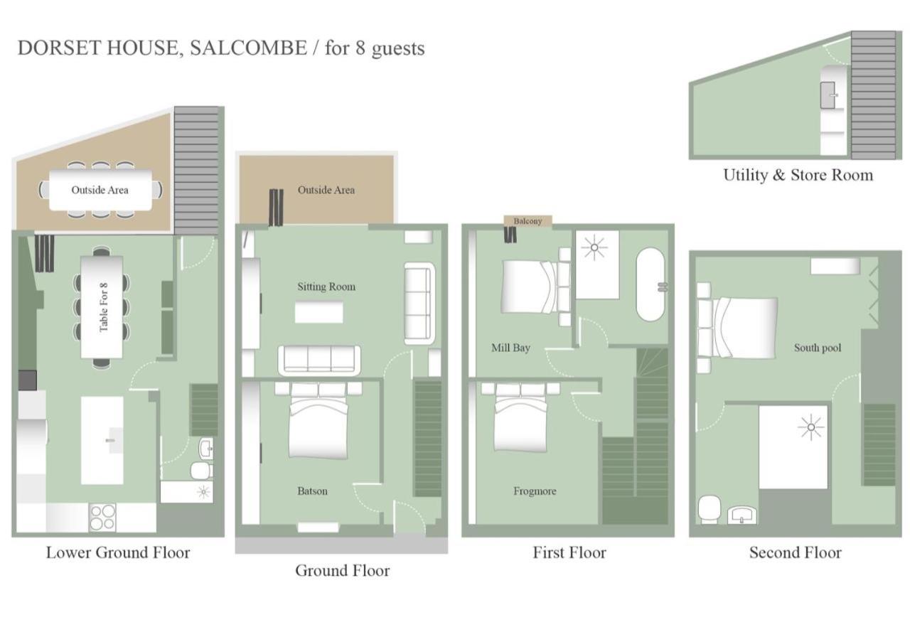 Dorset House, Salcombe, with Free Parking
