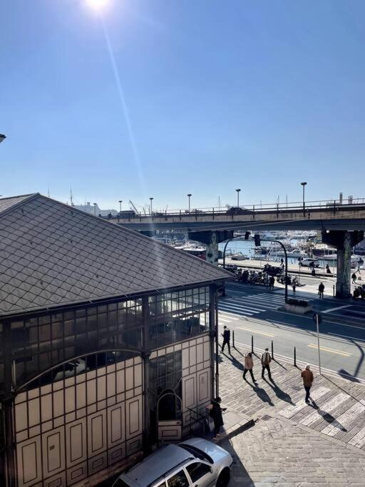 Overlooking the Porto Antico of Genoa view 4