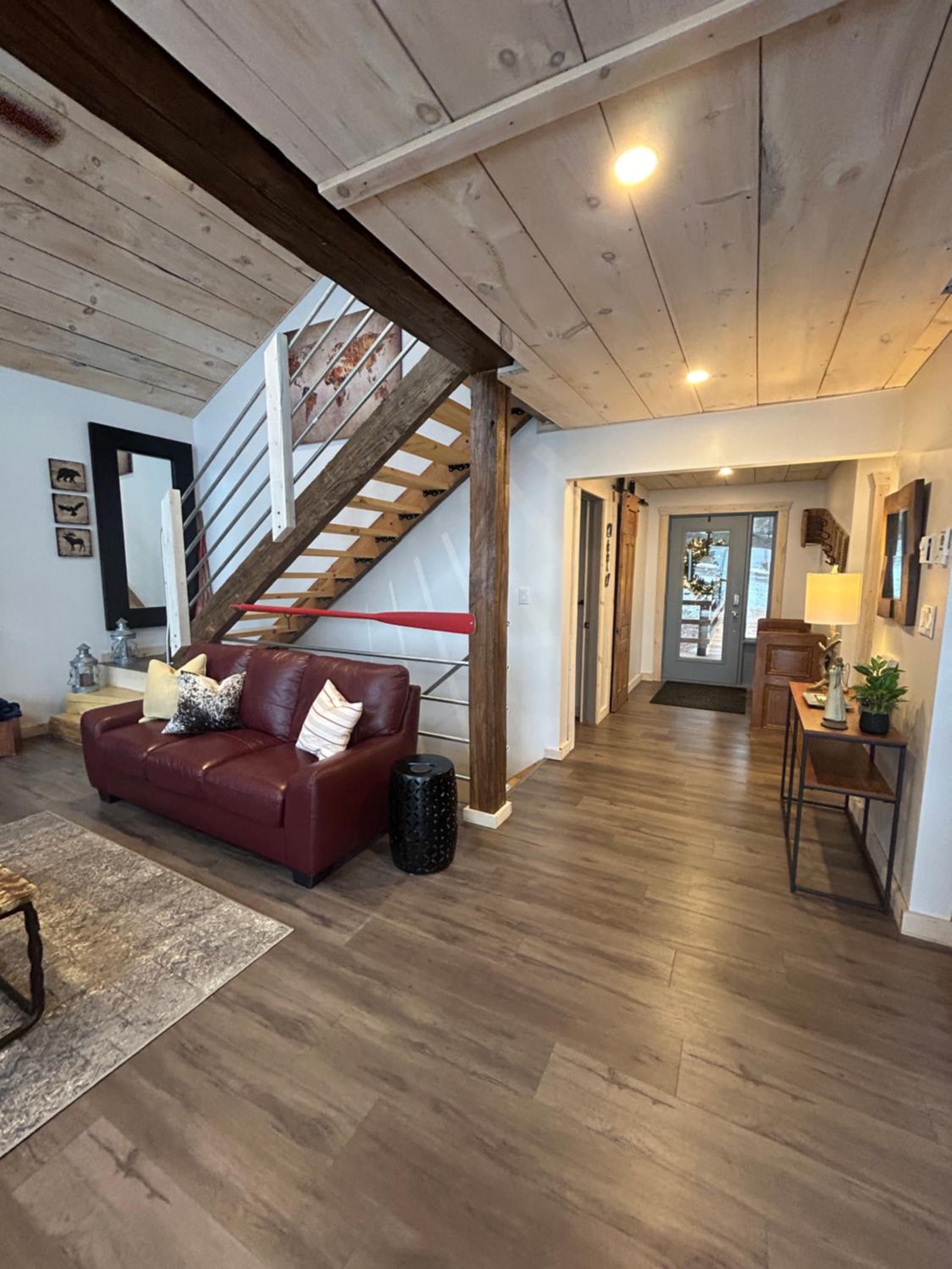 New build, luxurious, 4 plus bedrooms, 2 and a half baths, waterfront chalet, SNOWMOBILE trail access, ample parking & ICE FISHING SHACK
