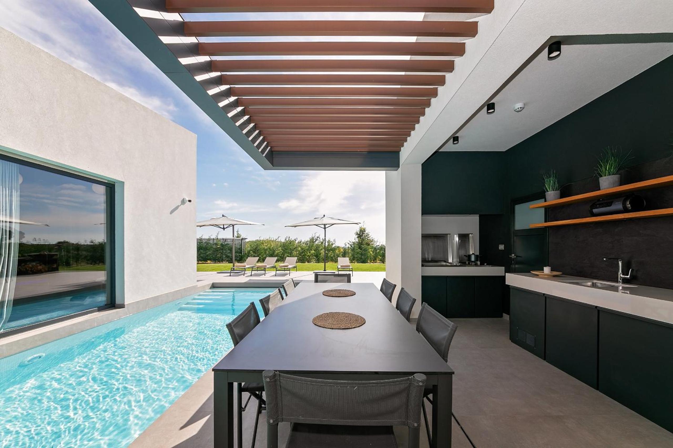 Modern villa Ruzic with pool near Porec