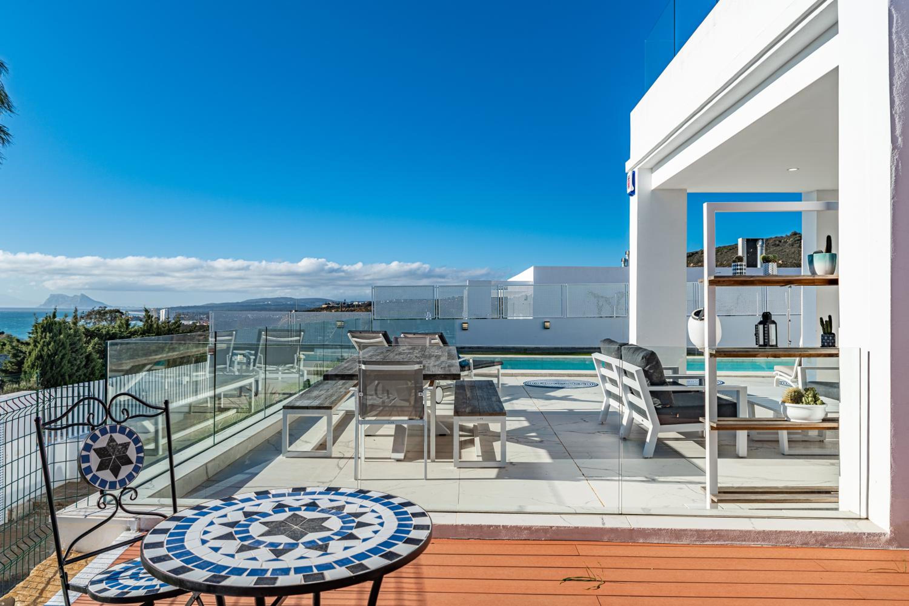 luxurious villa MOGA overlooking the sea and Gibraltar