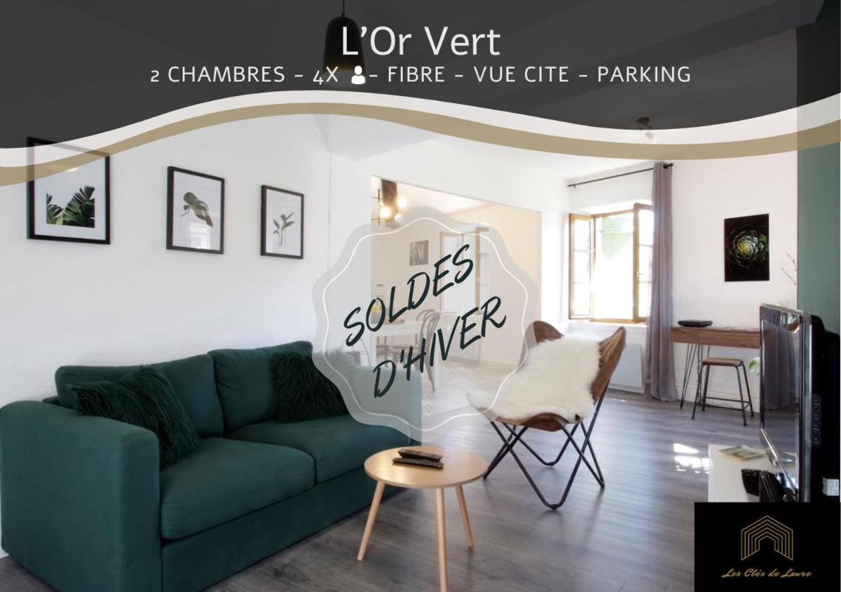 L'Or Vert, CASTLE VIEW, PRIVATE parking, Air conditioner, Netflix, 160m from medieval town