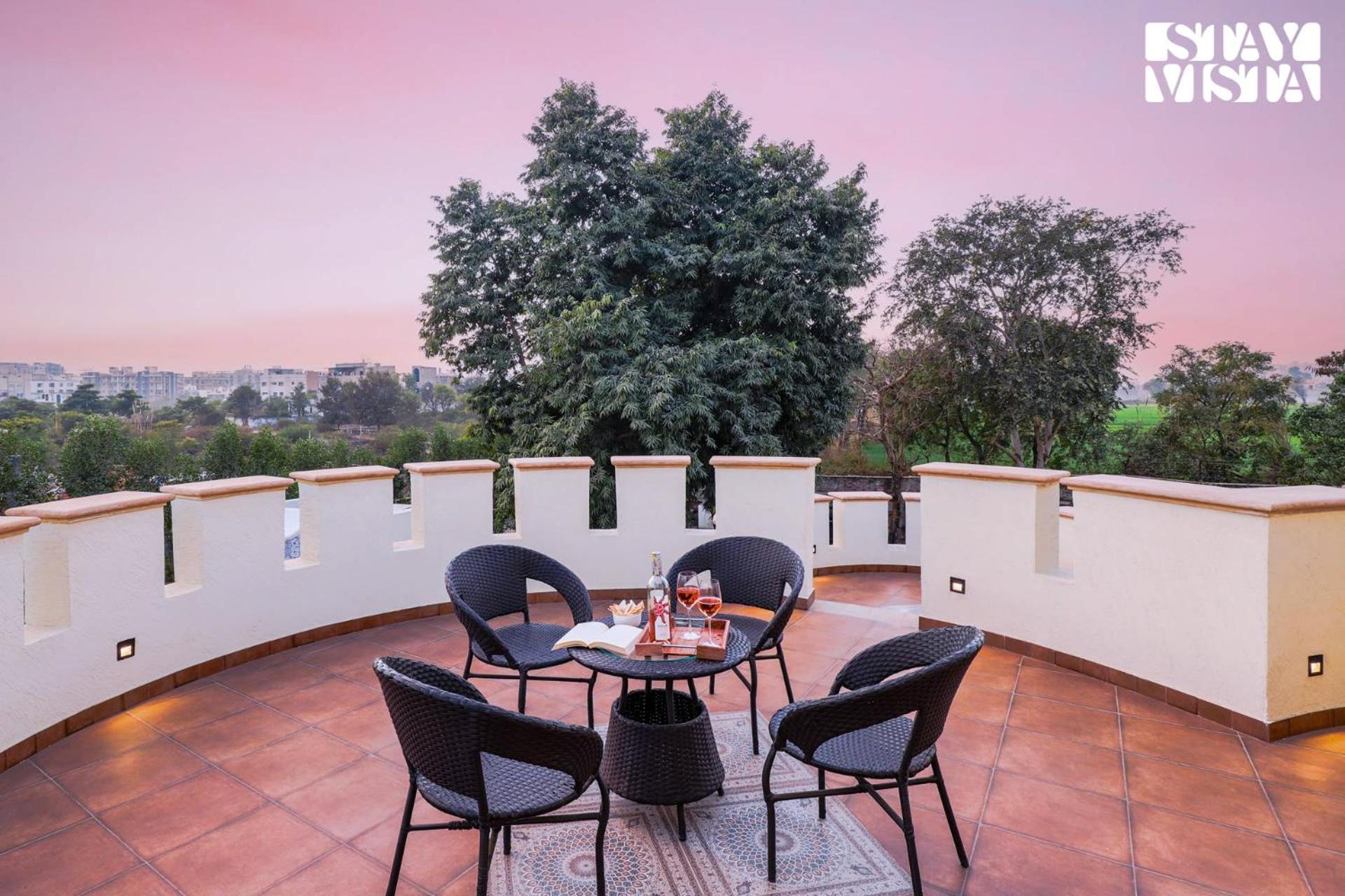StayVista's Mystic Castle with Terrace, Swimming Pool, Lawn with Gazebo view 5