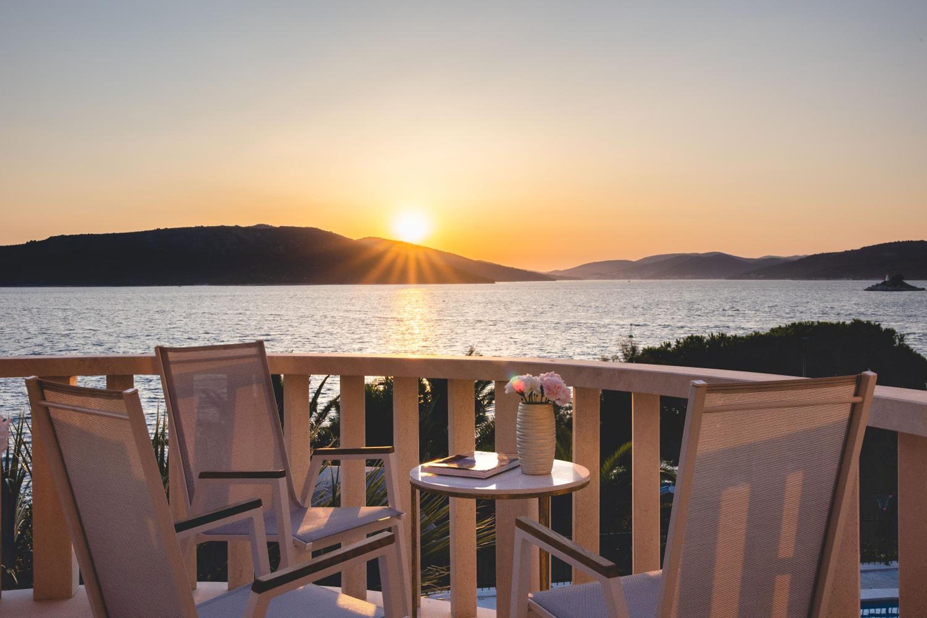 Luxury Sunset Villa Trogir Private Beach view 3