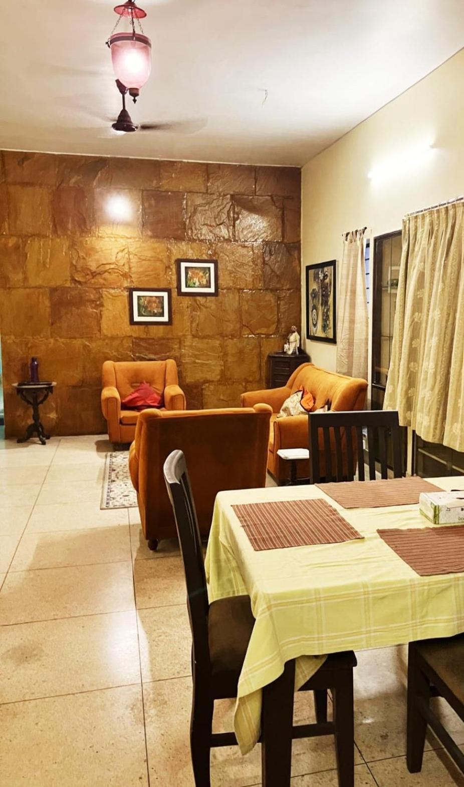 Priti's two apartments each 4 rooms ie 3 bedrooms plus living room plus kitchen in a modern independent villa with car parking, pet friendly In a green res view 3