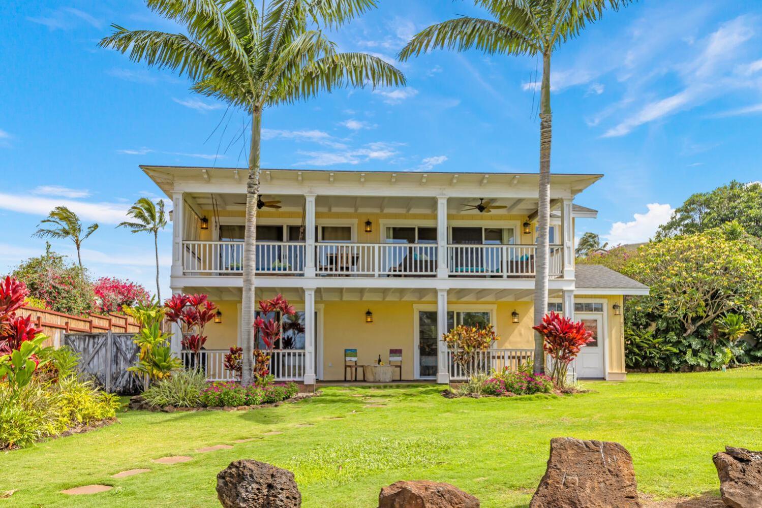 Cute 4br home steps to the Ocean - Alekona Kauai view 2