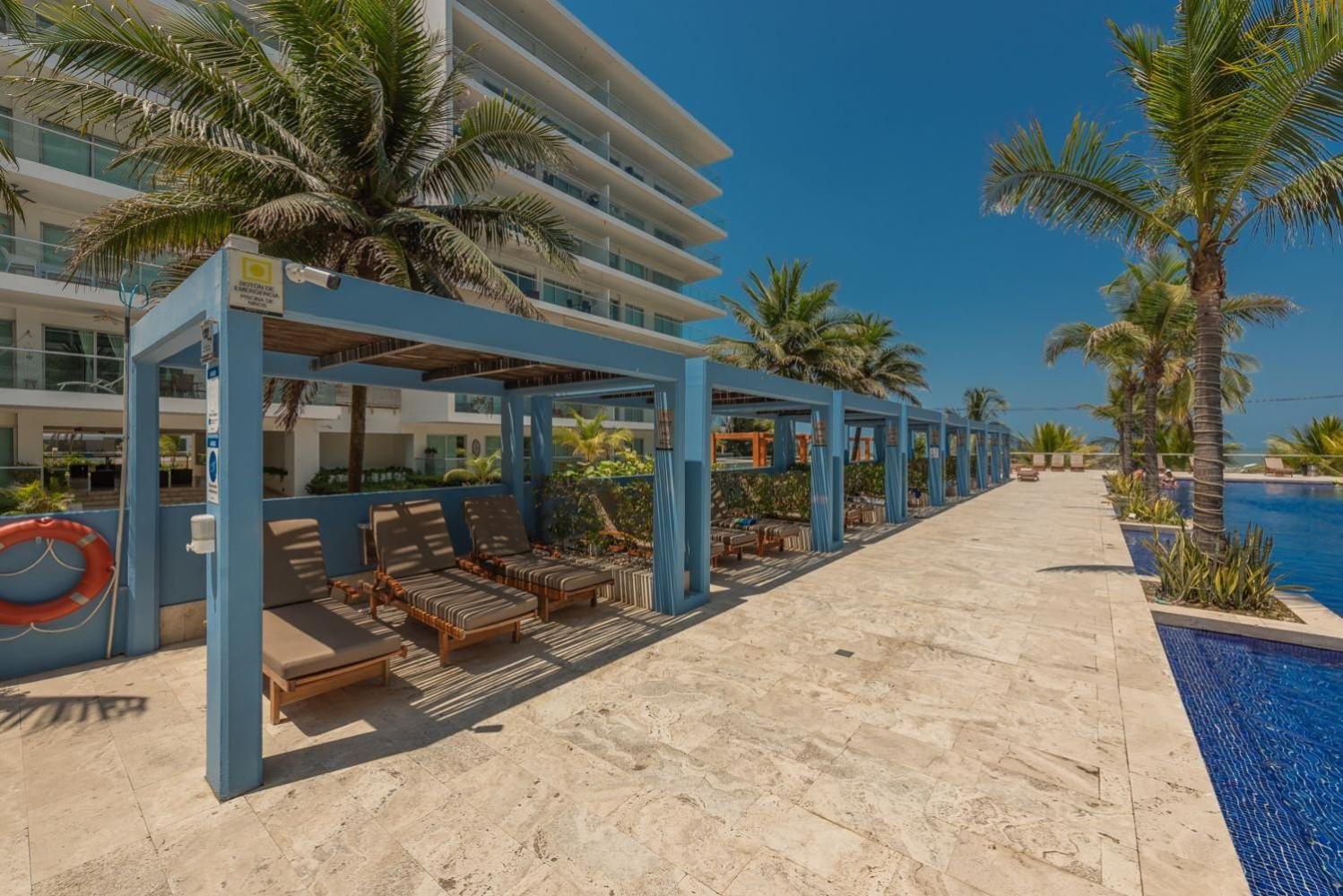 Oceanfront condominium with direct access to the beach.