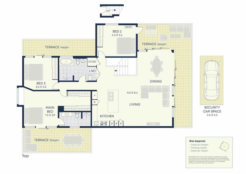Modern spacious 3 bedroom penthouse in Enmore