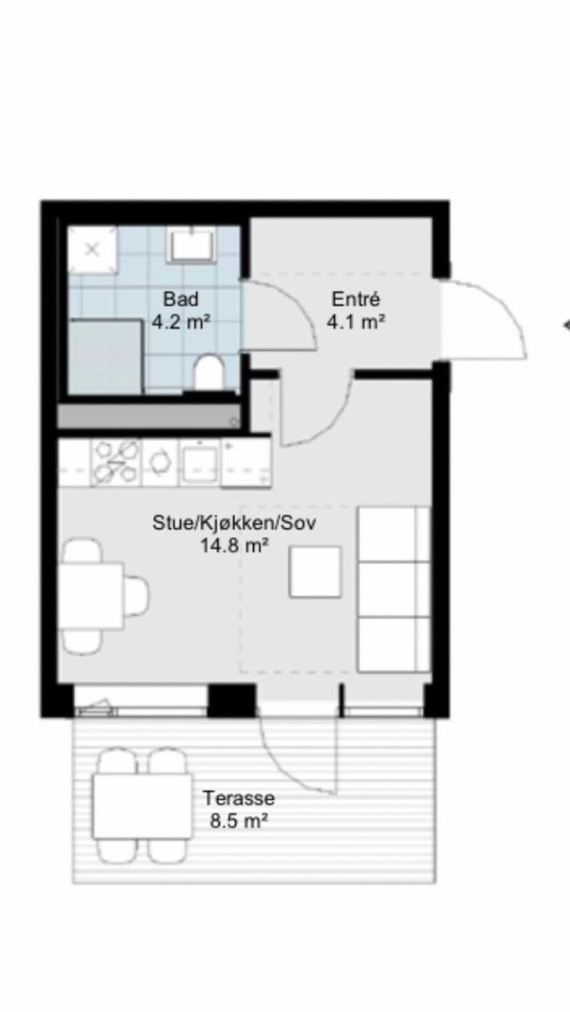 Cosy new studio apartment 25 kvm in the heart of Tromsoe view 4