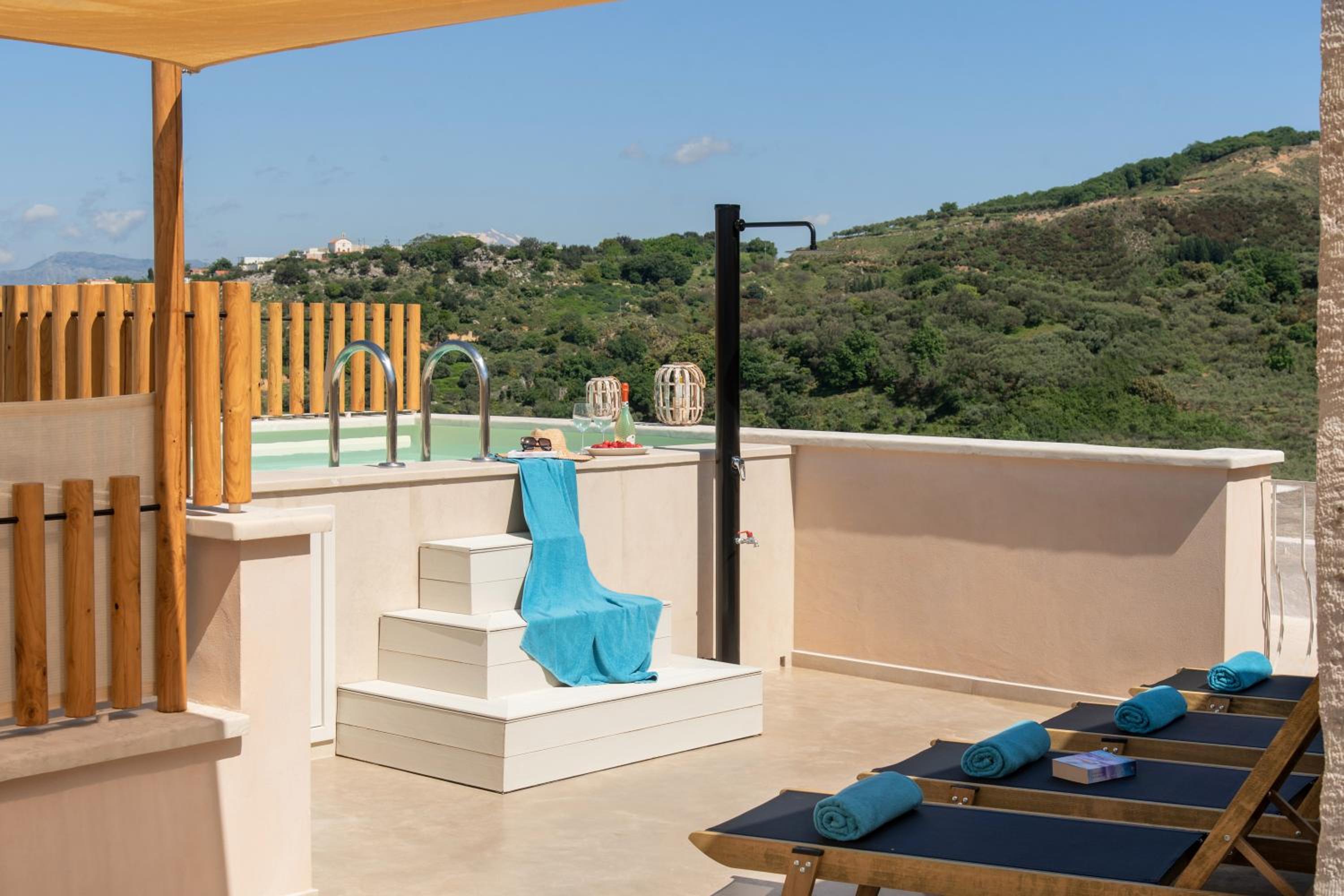 Villa Mirage Kournas Rooftop Sunset by Posarelli