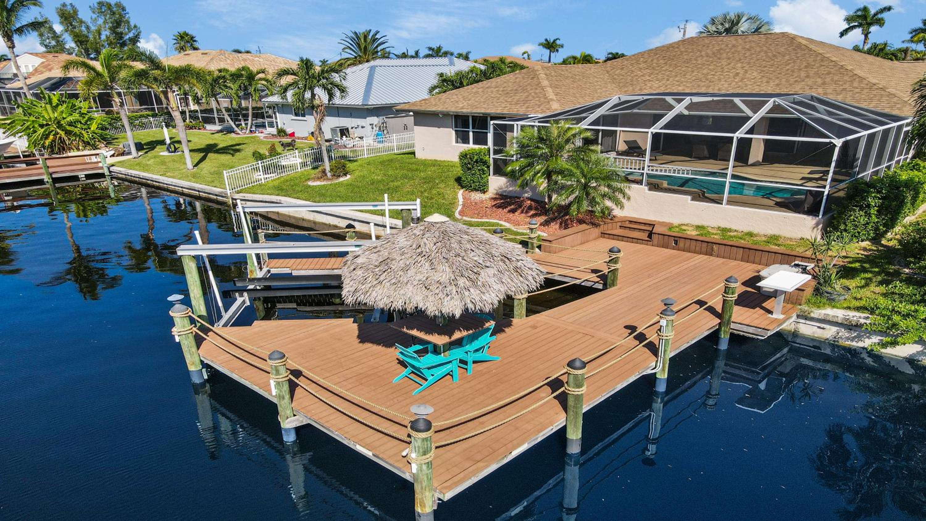 Lupita boat lift dock heated south facing pool view 5