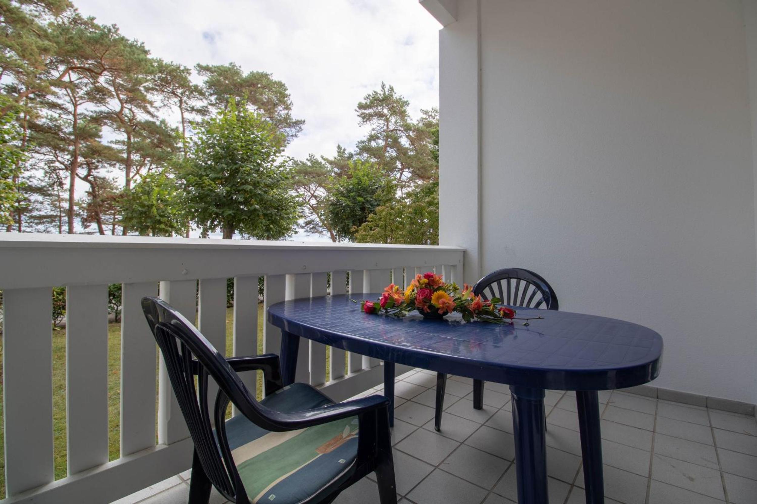 Villa Strandidyll Apartment 3, Balkon mit Meerblick