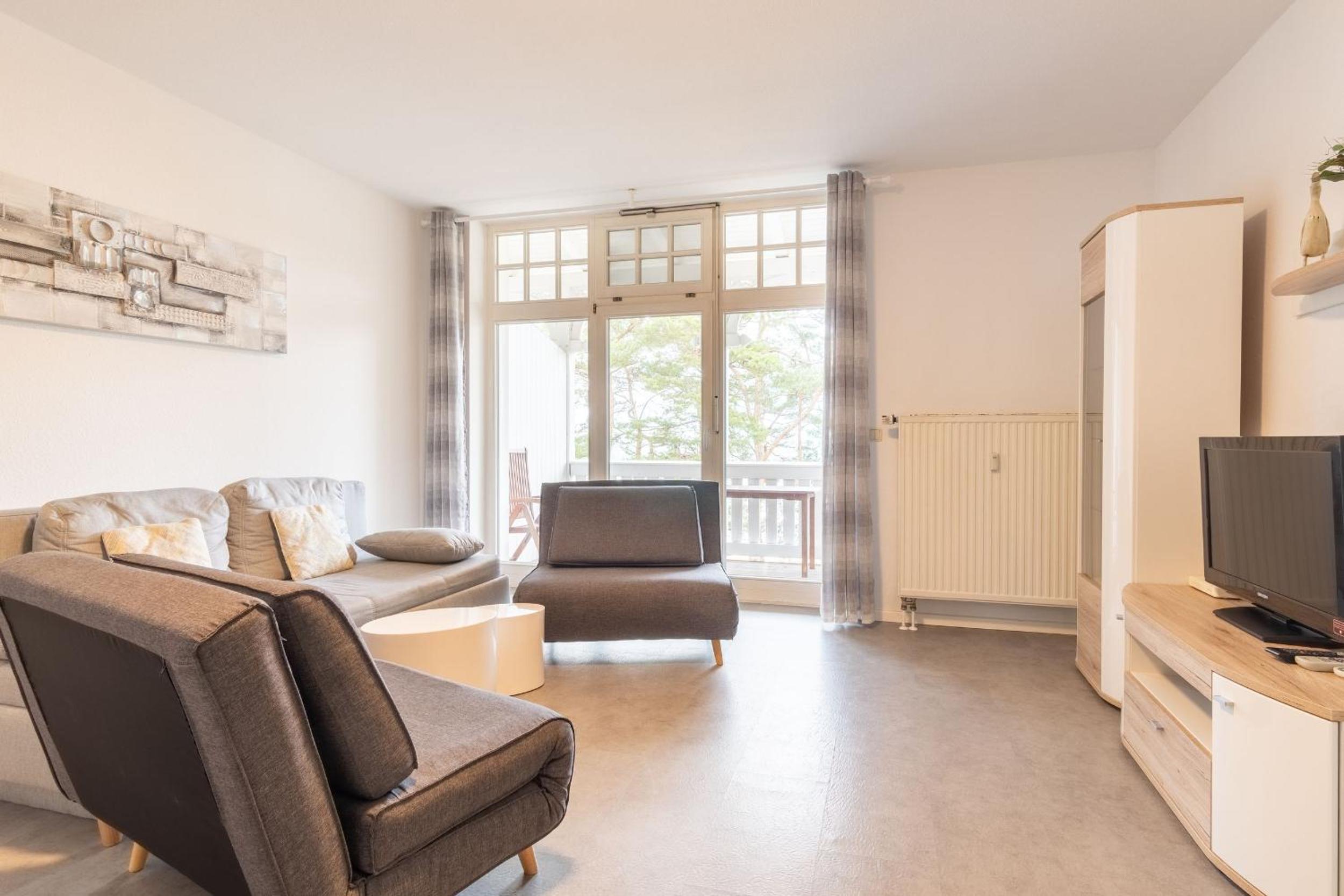 Villa Strandidyll Ap 10, Balkon mit Meerblick, Strandkorb