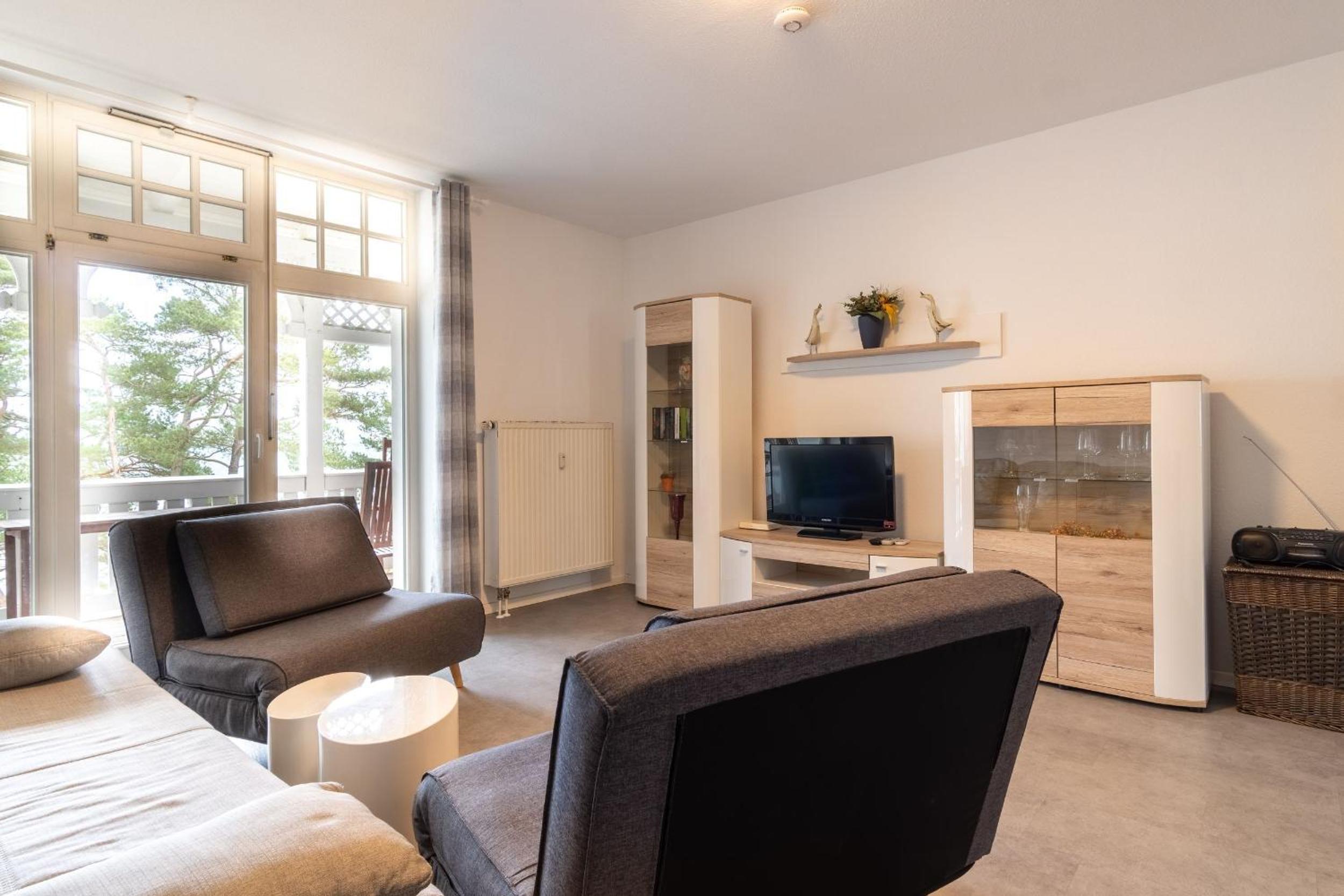 Villa Strandidyll Ap 10, Balkon mit Meerblick, Strandkorb