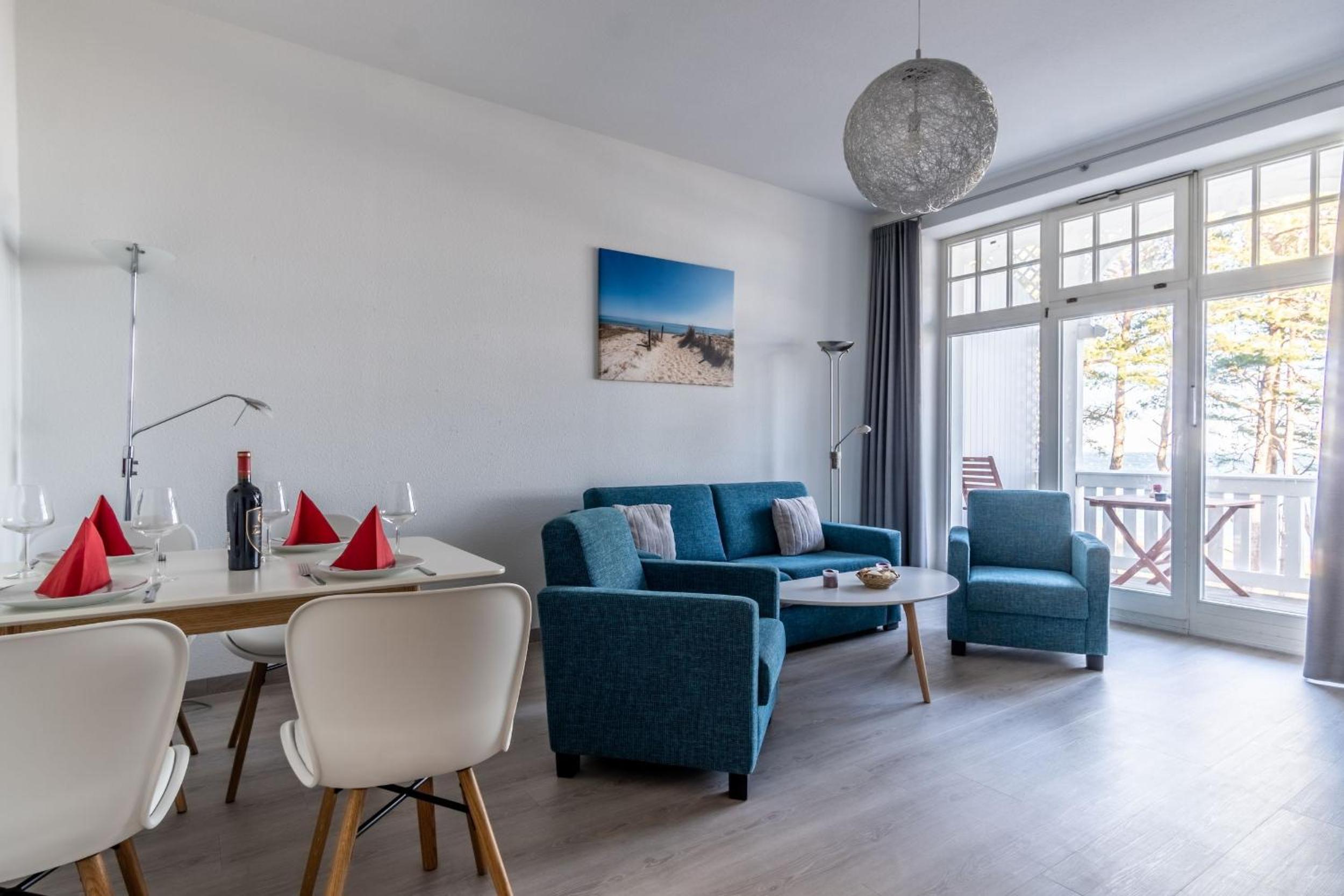 Villa Strandidyll Apartment 6, Balkon mit Meerblick