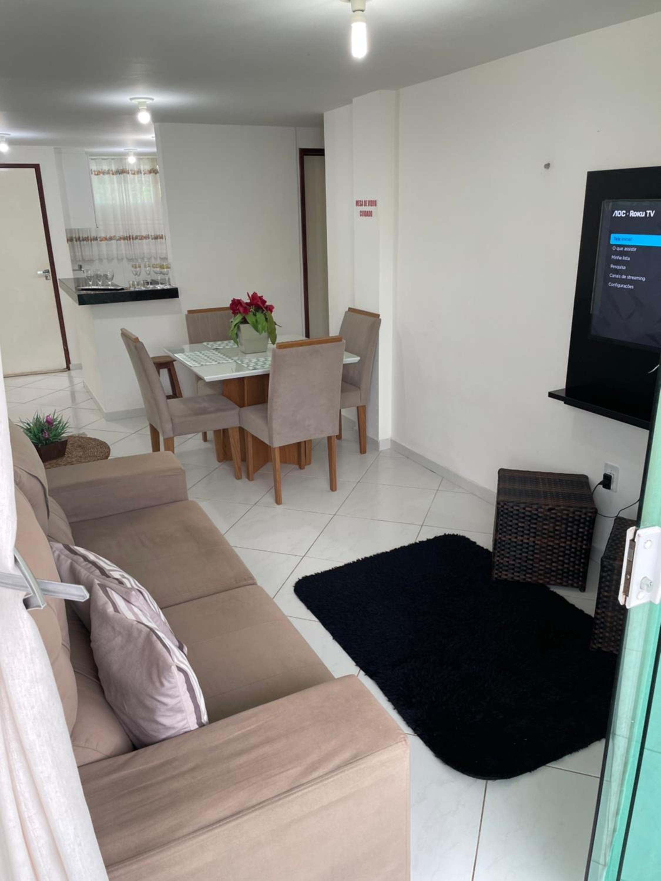 Mar e sol residencial 2 quartos com ar condicionado,500 metros da praia de Jacumã