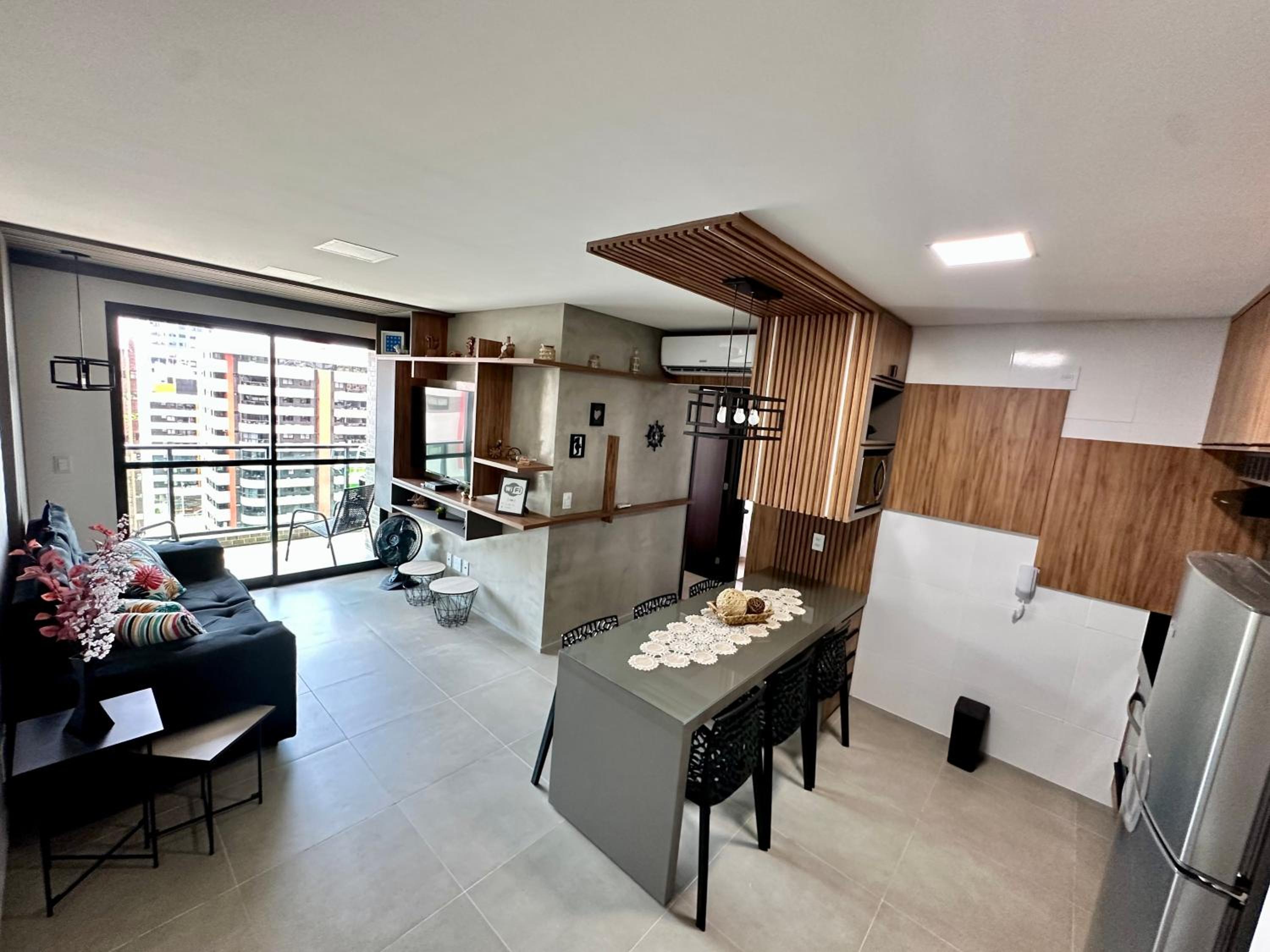 Apartamento novo e completo há 500m da praia Ponta Verde!