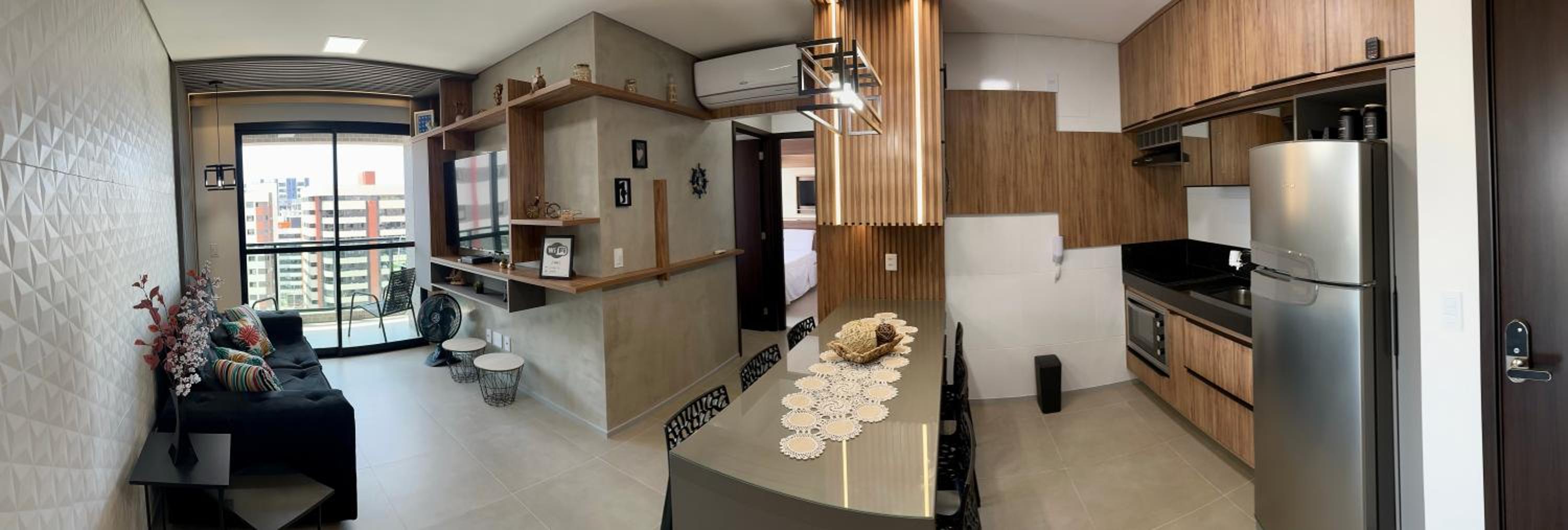 Apartamento novo e completo há 500m da praia Ponta Verde!