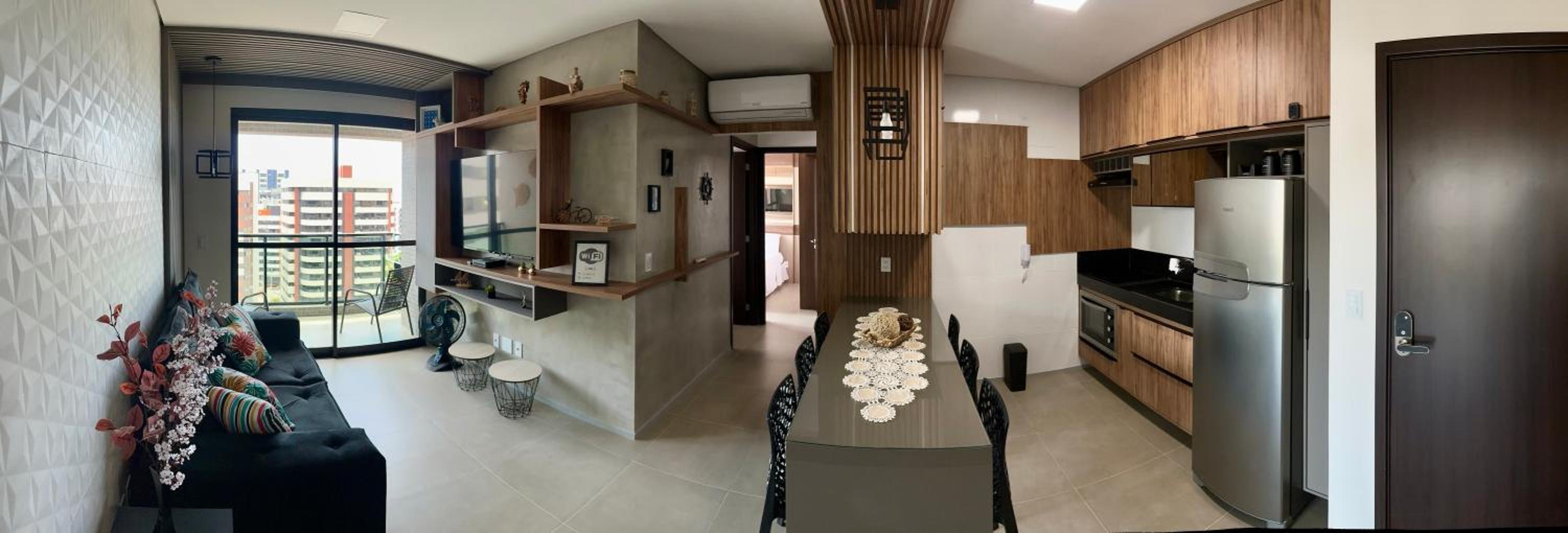 Apartamento novo e completo há 500m da praia Ponta Verde!