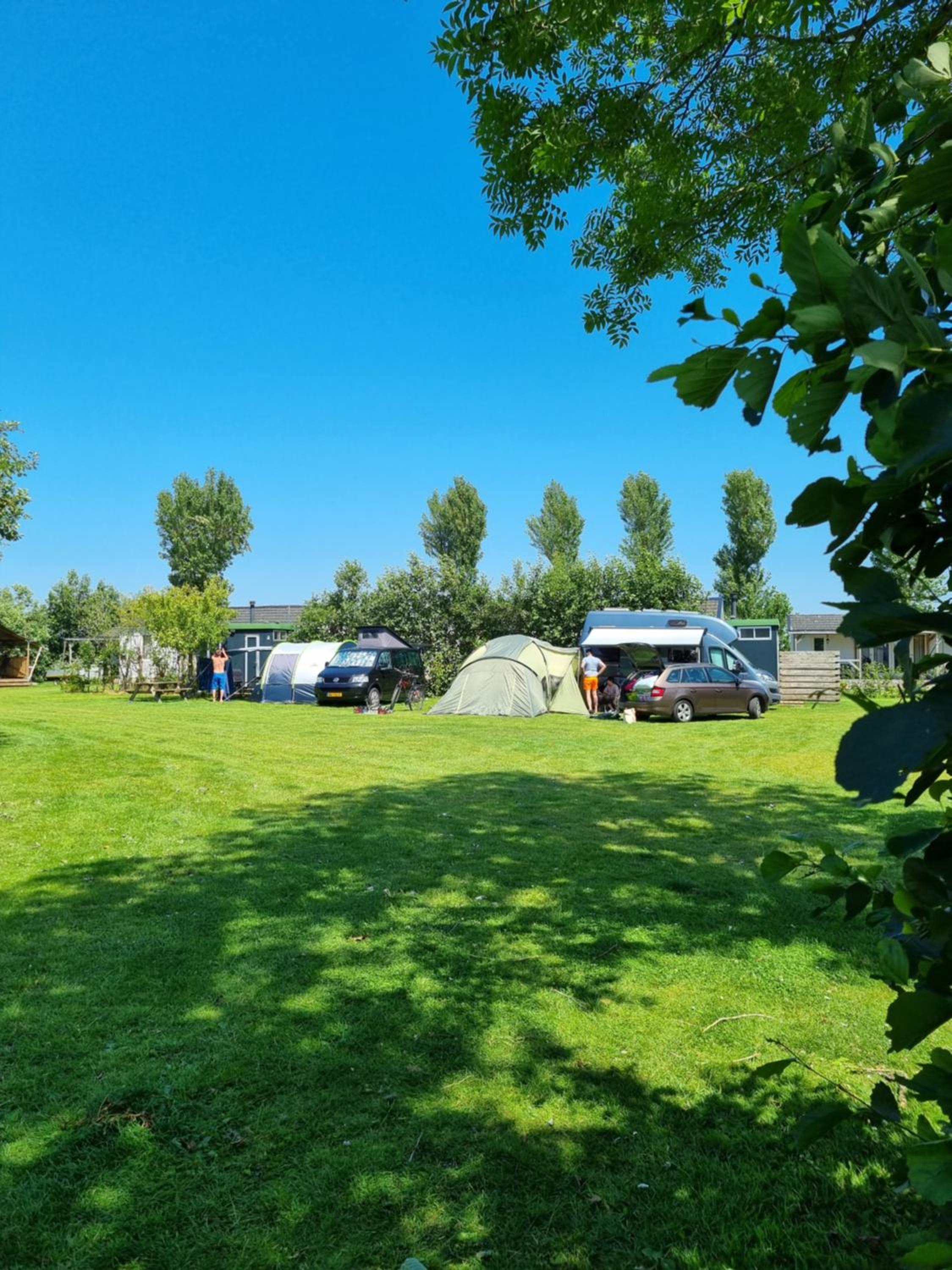 Camping De Tulpenweide lege Kampeerplaats, lege plaats op het gras zonder bed