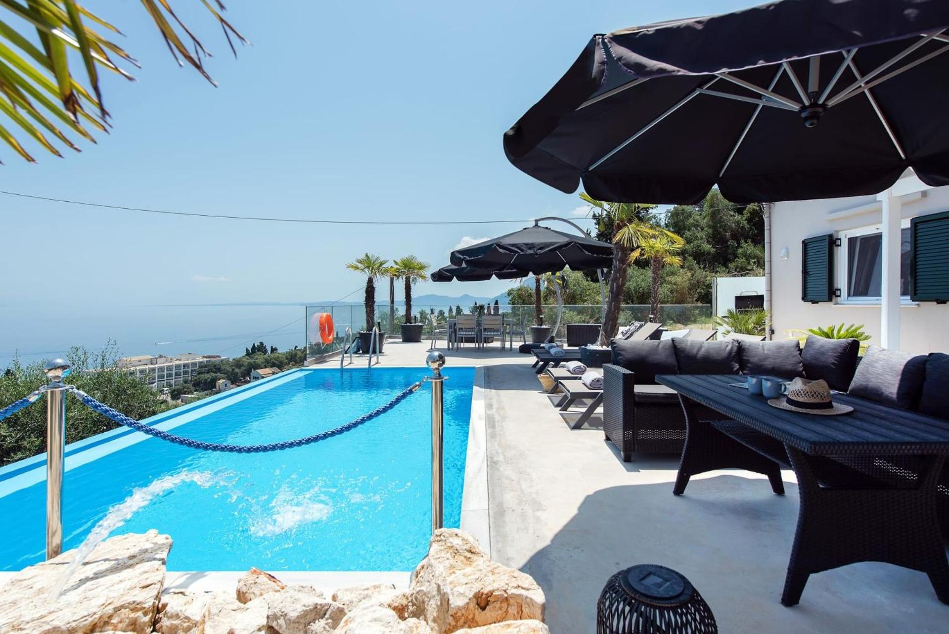 SeaView Corfu Villa - 2 Bedroom - Villa Perama - Private Pool & AC Aside view 3