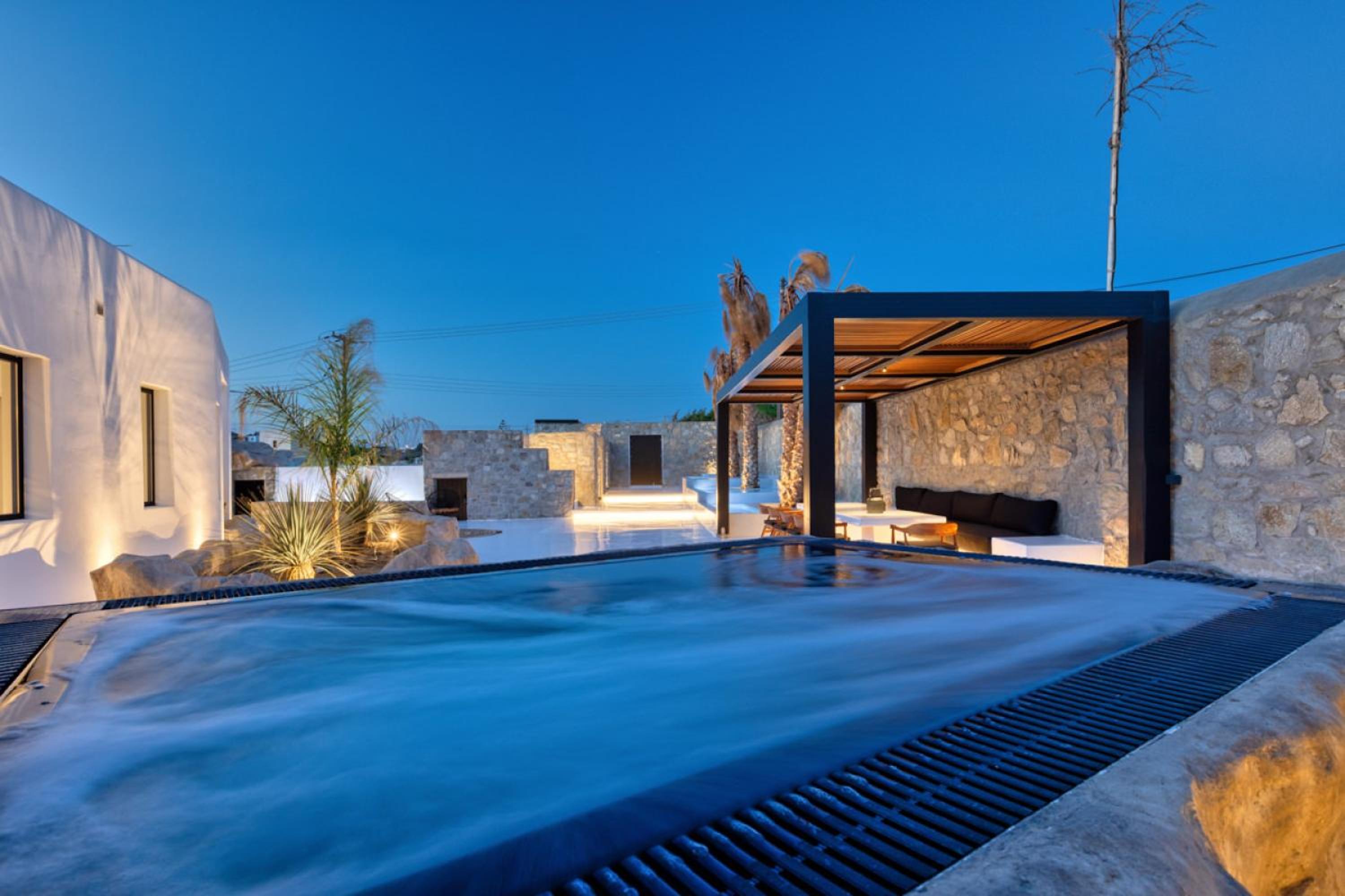 Mykonos Town Black Villa with Cave Heated Pool view 3