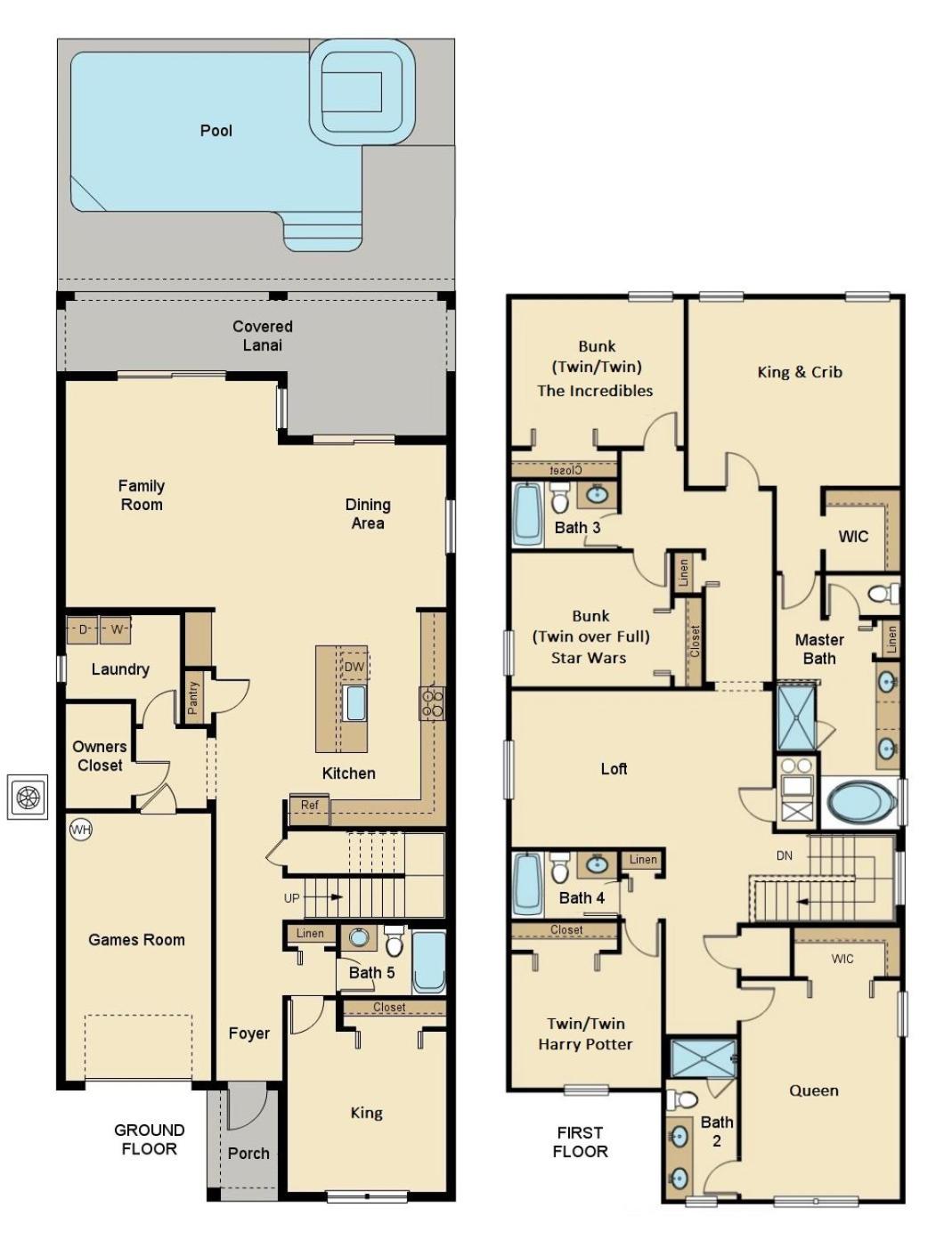 Storey Lake 6BR Private Pool Spa Waterpark/Disney view 5