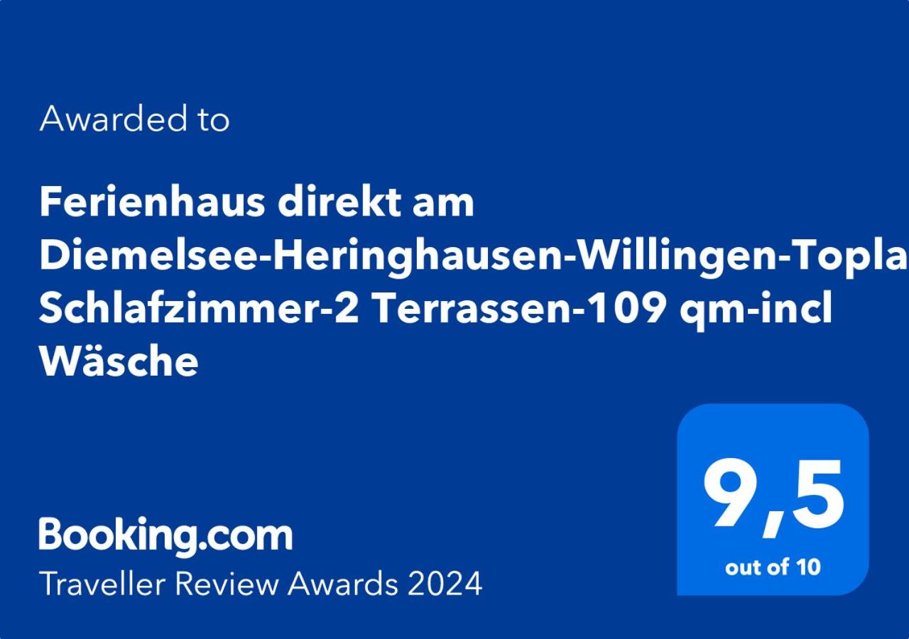 Ferienhaus direkt am Diemelsee-Heringhausen-Willingen-Toplage-Sauna-3 Schlafzimmer-2 Terrassen-109 qm-incl Wäsche