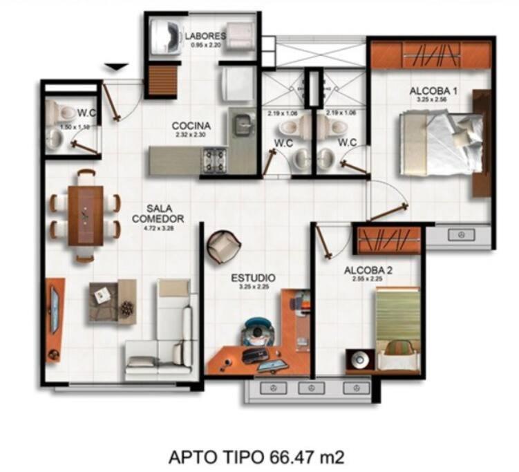 Apto con tres aires en villa campestre Barranquilla
