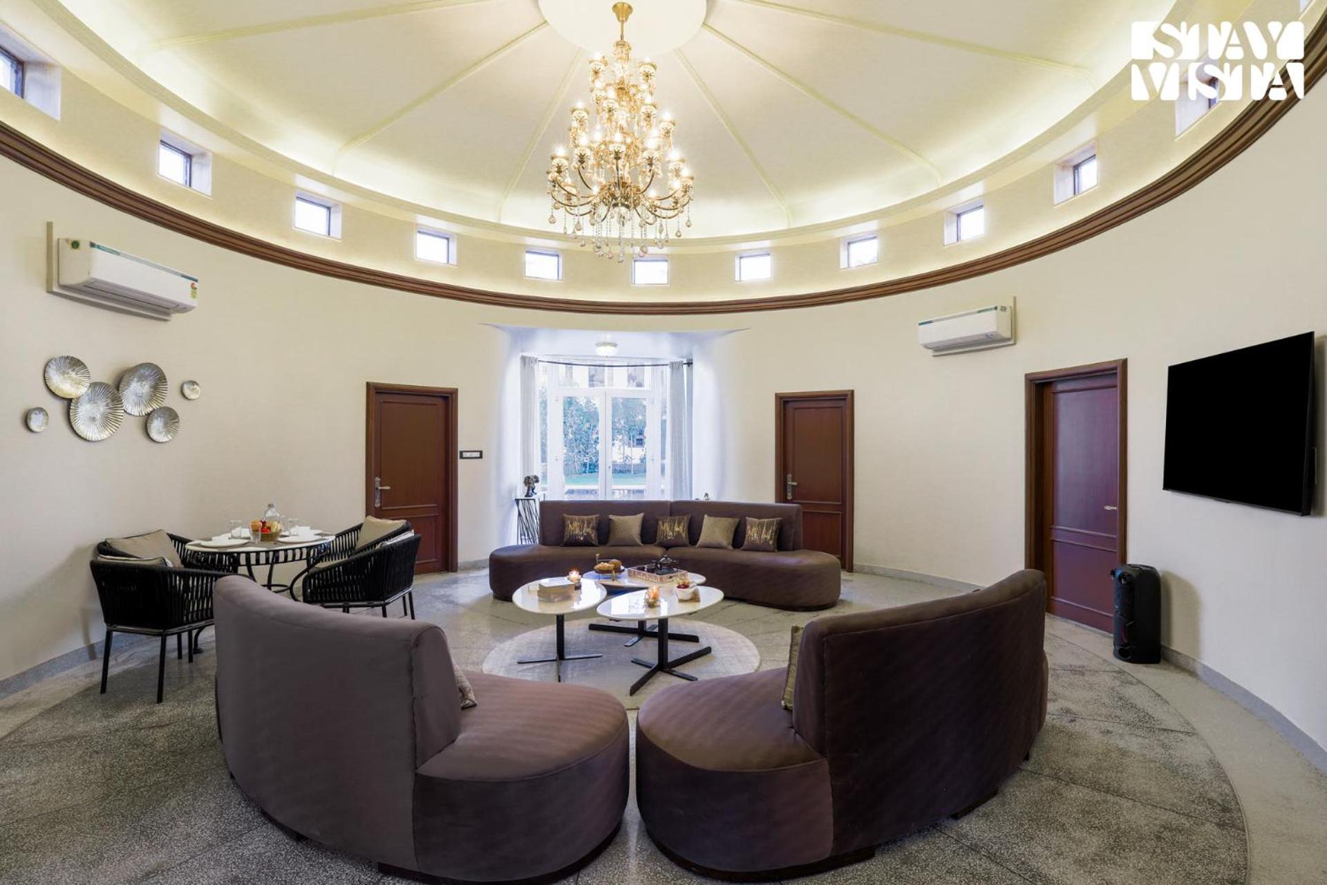 StayVista's Mystic Castle with Terrace, Swimming Pool, Lawn with Gazebo view 4