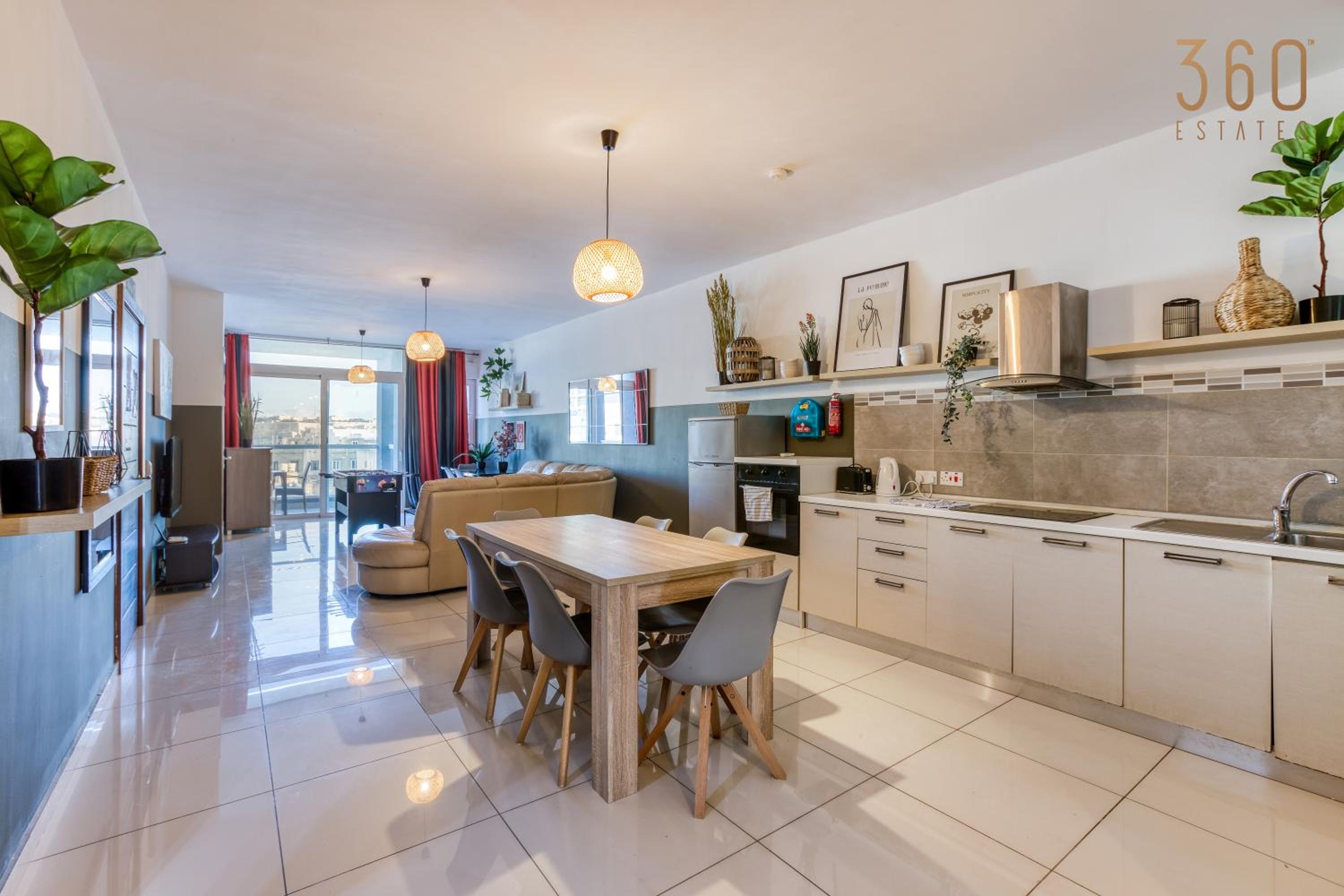 Designer, fully equipped 3BR home in Gzira w/WIFI by 360 Estates view 2