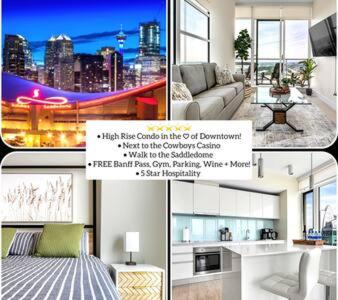 Stunning Rocky Mountain & DT Skyline Views! Near Stampede, Saddledome, BMO Centre! FREE Banff Pass, Wine, & Parking!