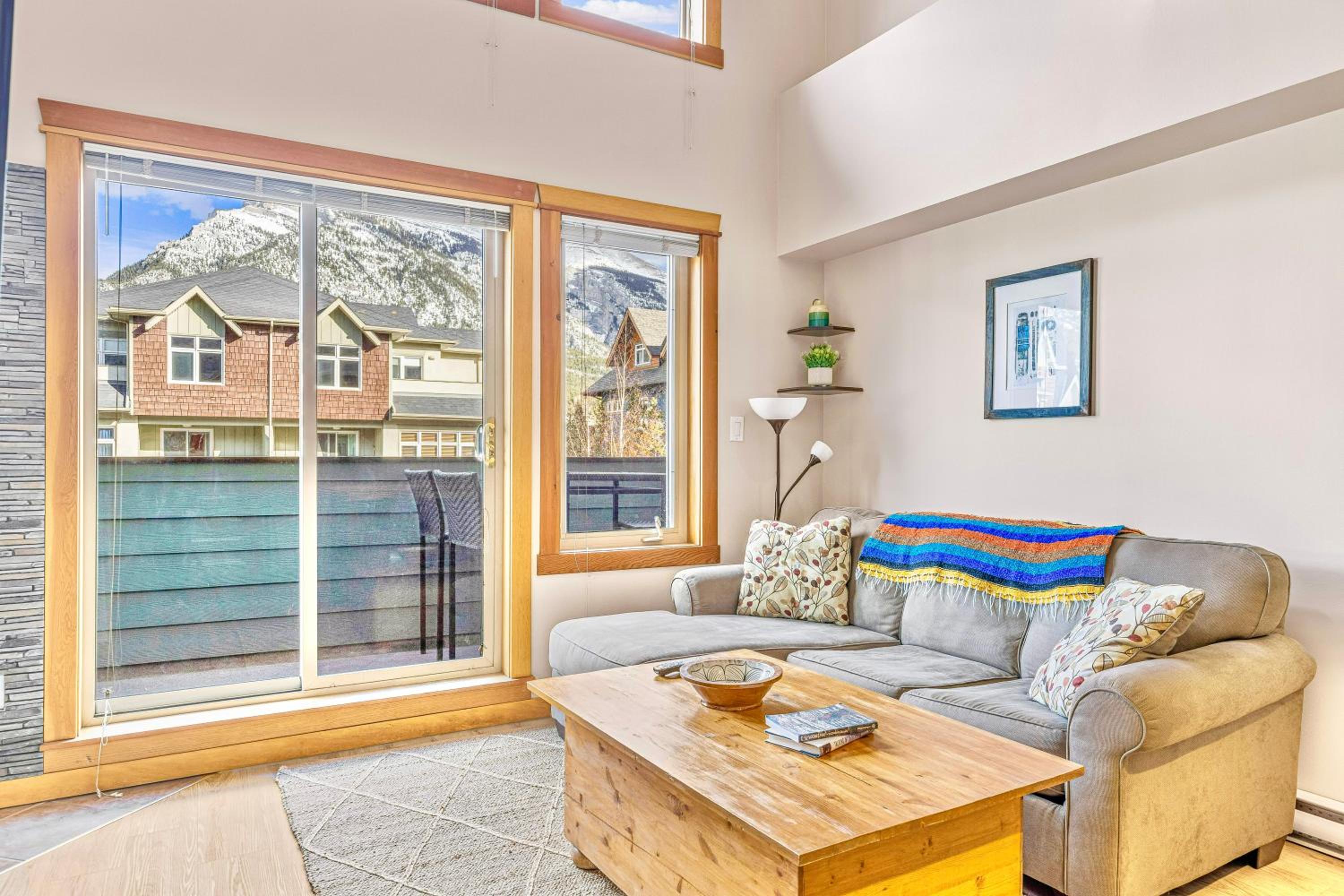 Canmore Mountain view loft apartment heated outdoor pool