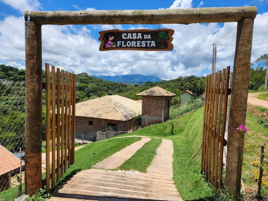 Casa Da Floresta Cercada com Piscina