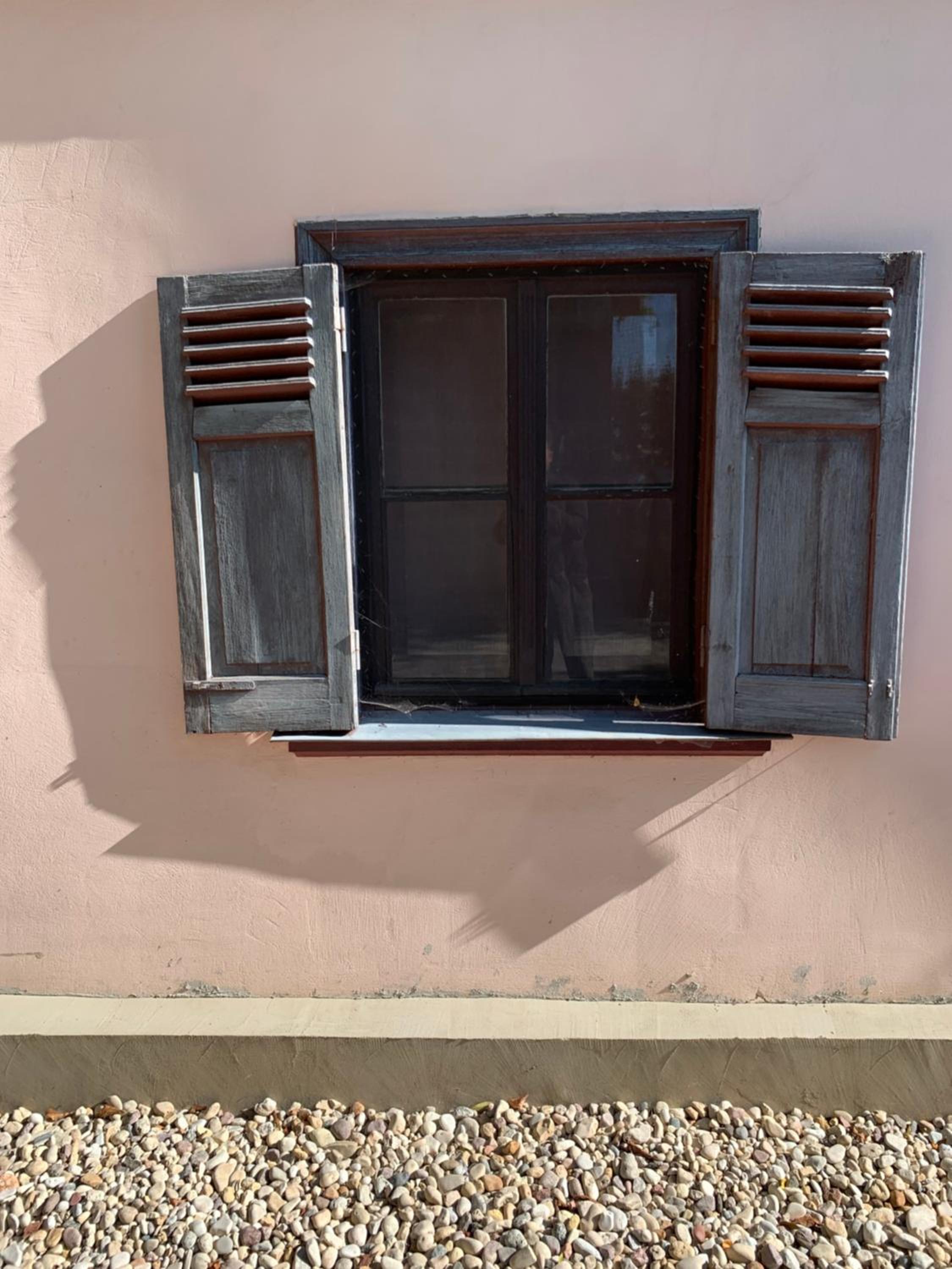 Glass apartments in old house view 2
