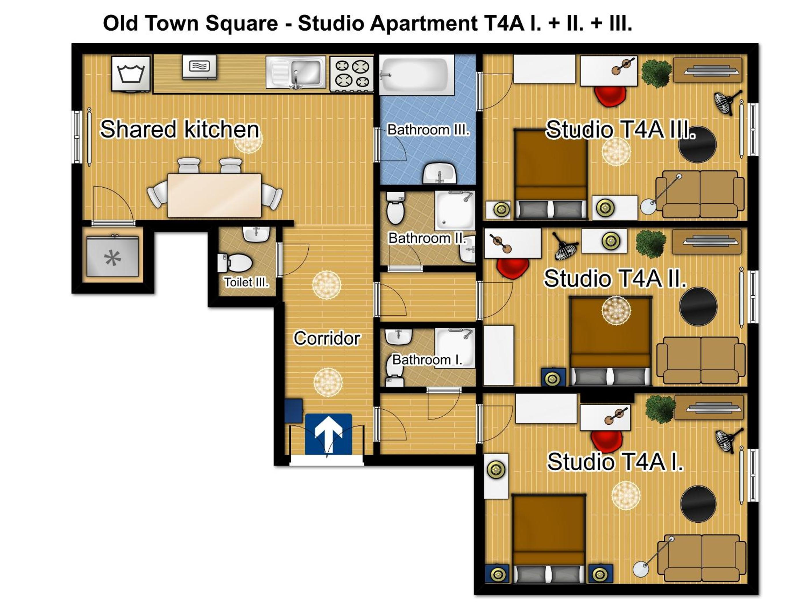 Old Town - 3 Bedroom 3 Bathroom & Kitchen Apartment Templova