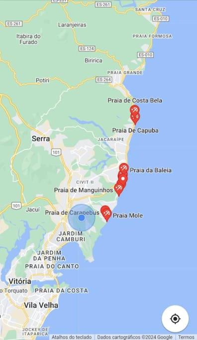 Apartamento com AR Condicionado splint, condomínio com piscina 2 Qts, próximo à praias e ao pavilhão de Carapina com portaria 24h
