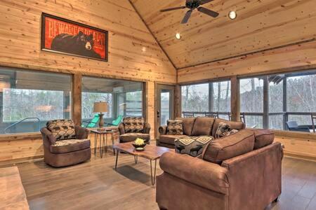 Luxury Smoky Mountain Cabin, Indoor Pool, Theater & Hot Tub, Sleep 12 with Game Room, Fireplaces & Dog-Friendly Comfort, Private Deck with Mountain Views,  view 4
