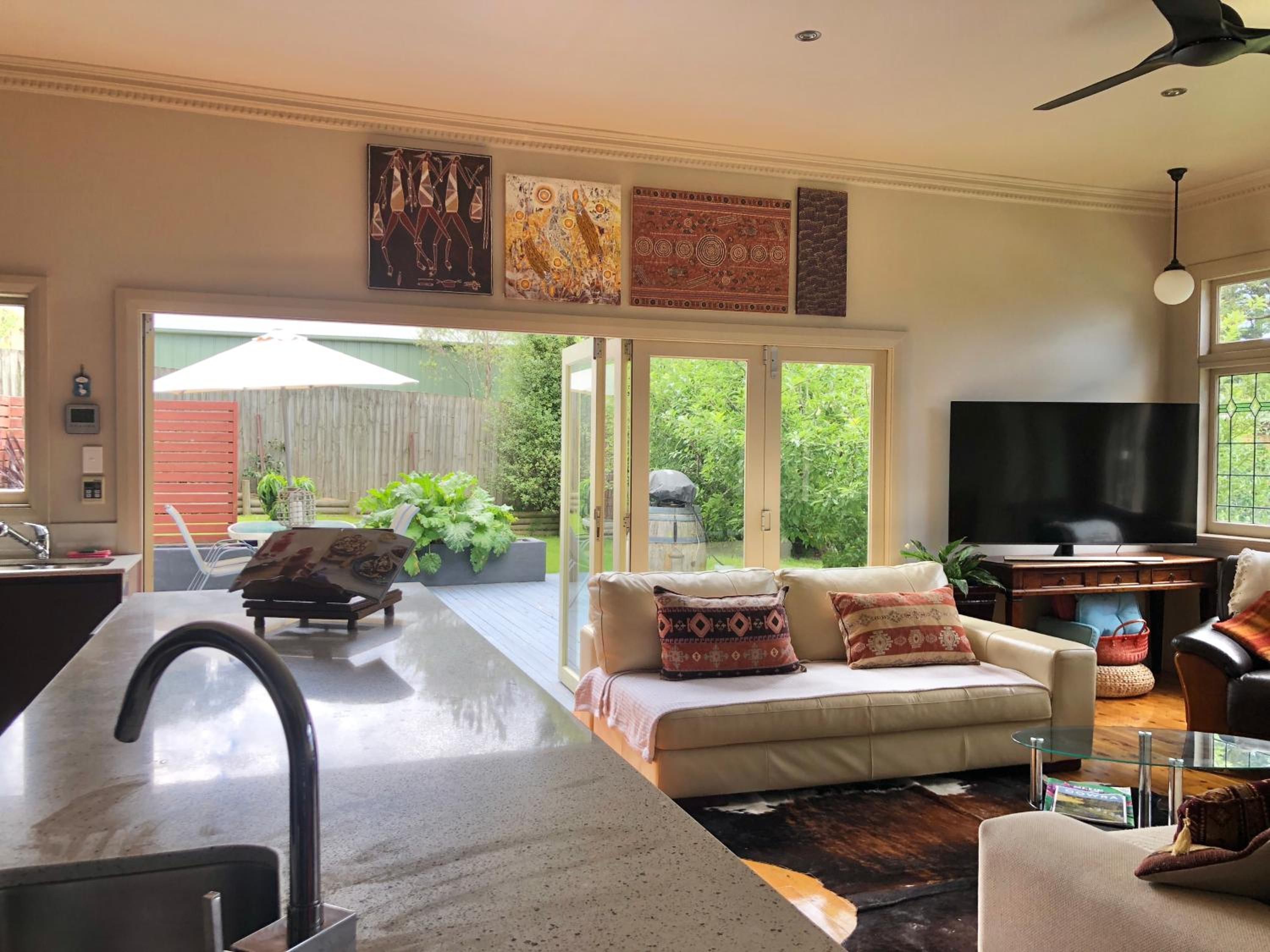 Kimberley Blue West Wing Sunny Decks Cosy Fire